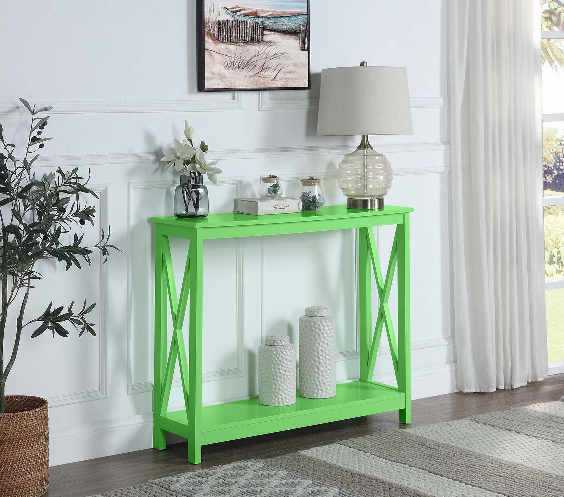 Convenience Concepts Oxford Console Table with Shelf, Lime Wood Finish