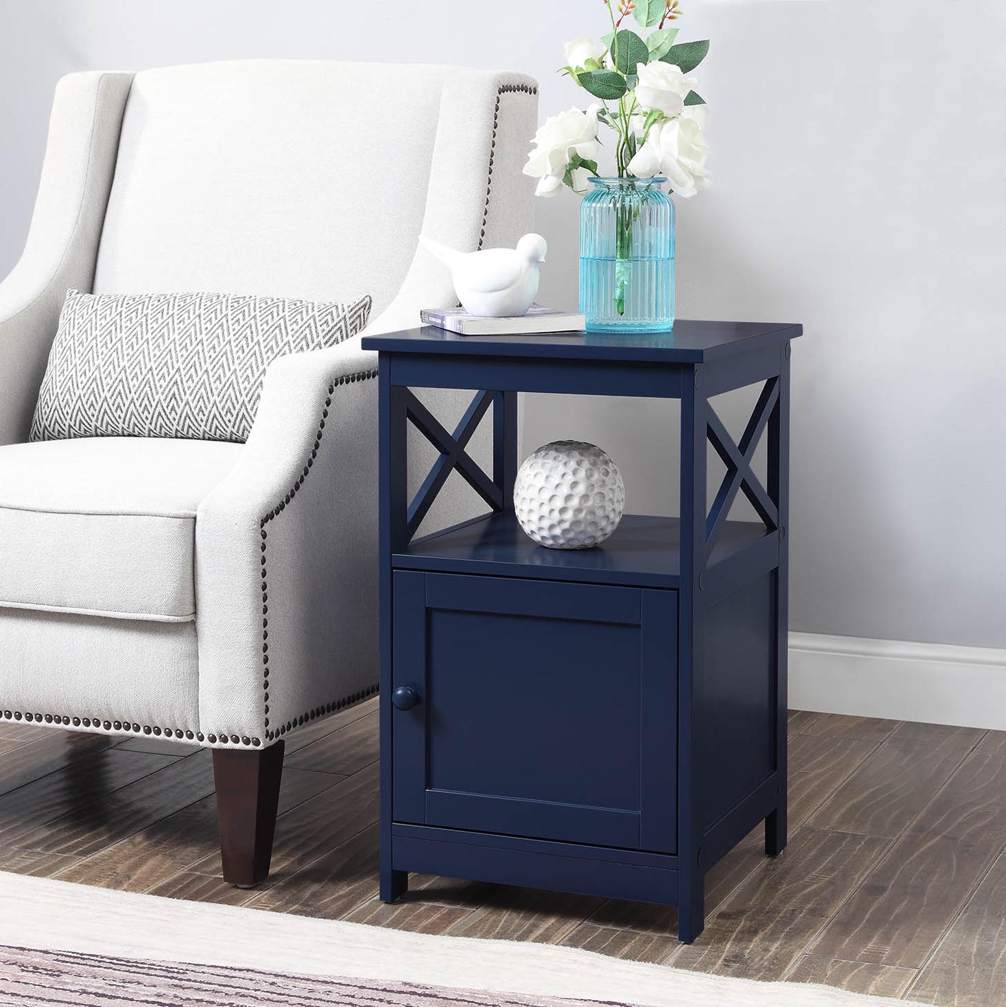 16 x 16 x 26 in. Oxford End Table with Cabinet, Cobalt Blue