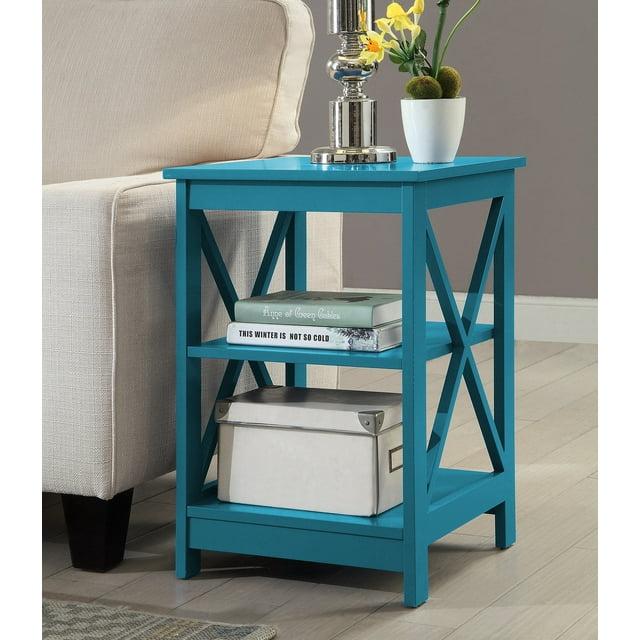 Convenience Concepts Oxford End Table with Shelves, Blue