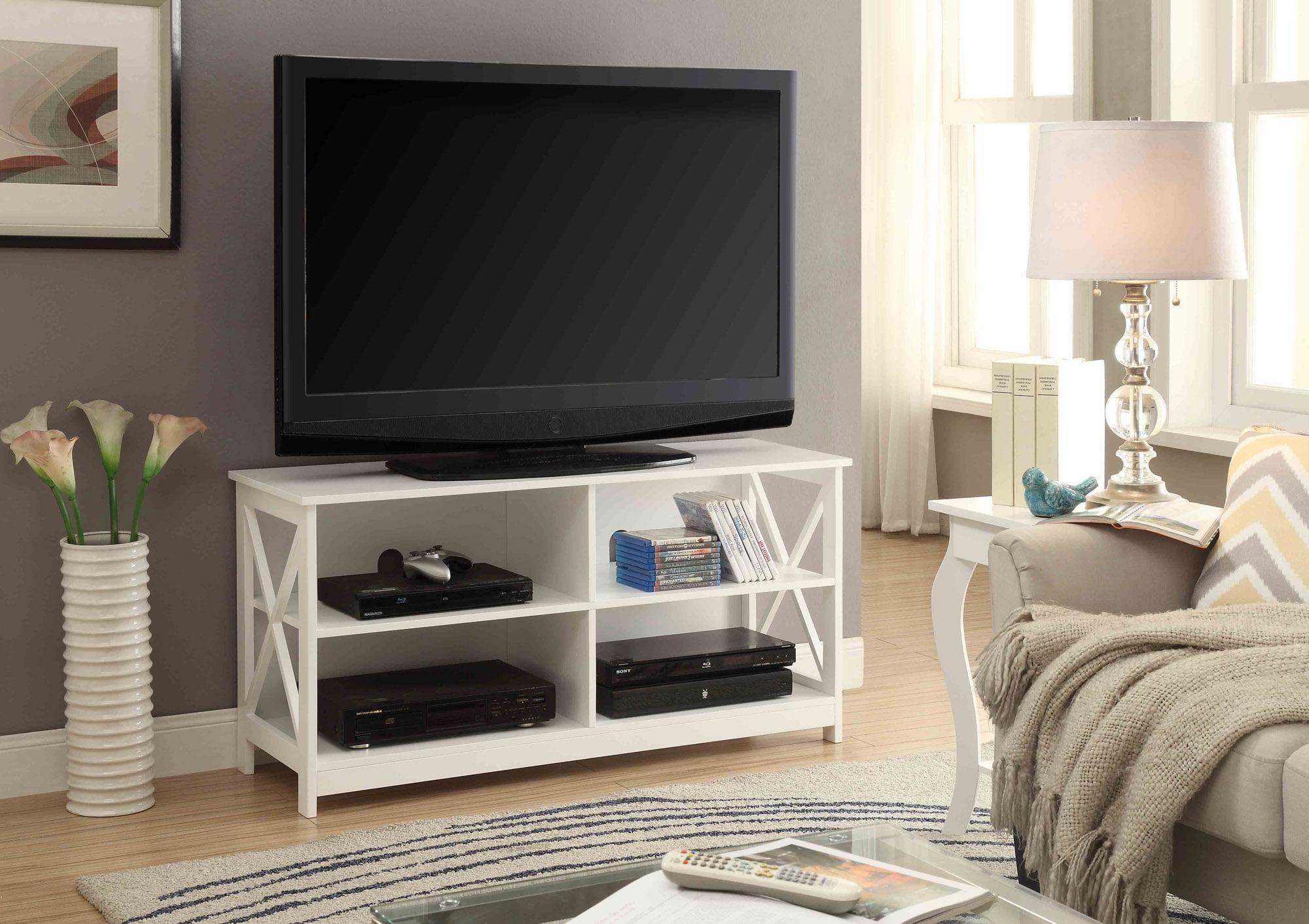 Oxford White MDF 48" Contemporary TV Stand with Open Storage