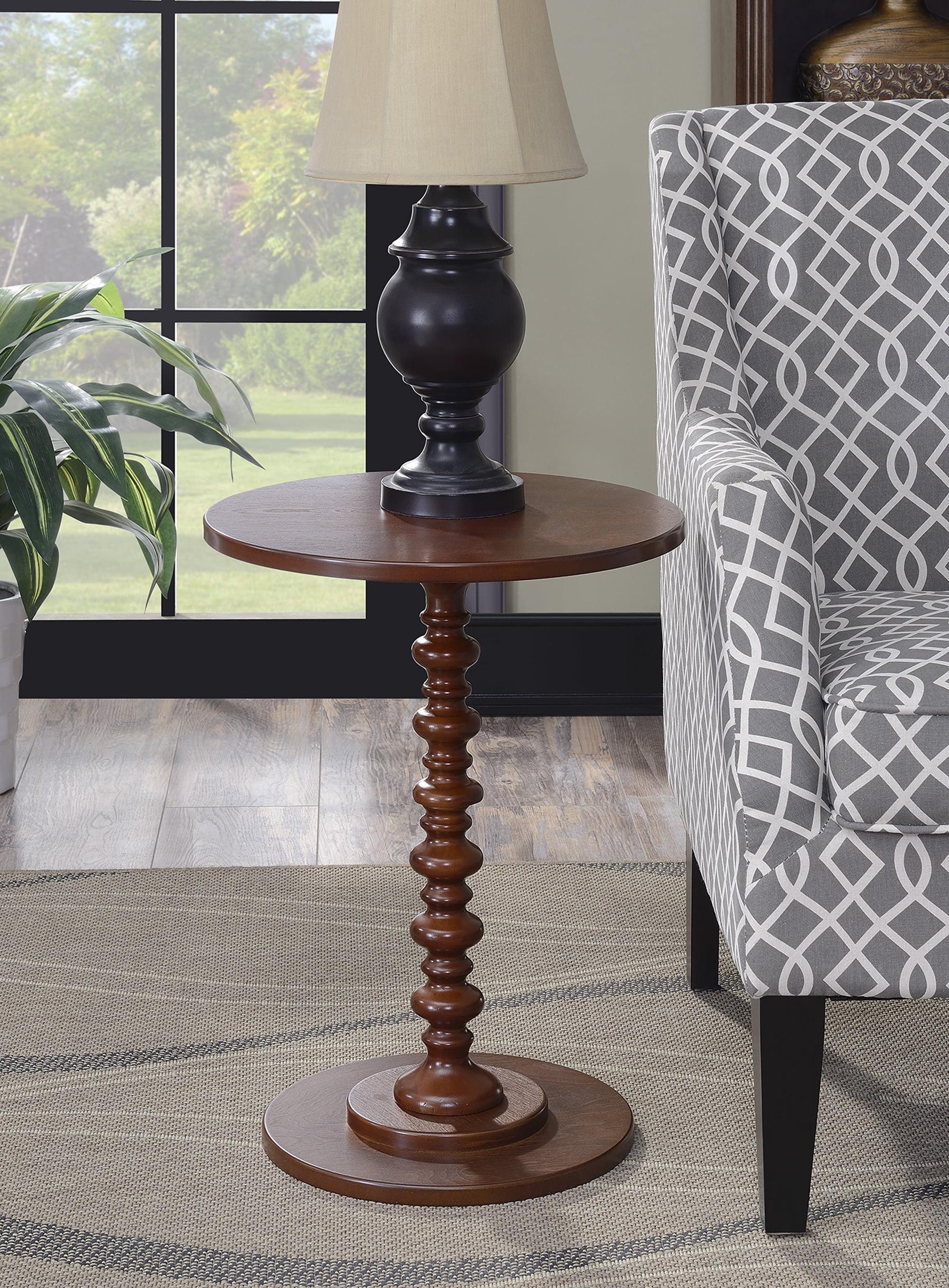 Charming Mahogany Round Spindle Side Table, 18"x25"