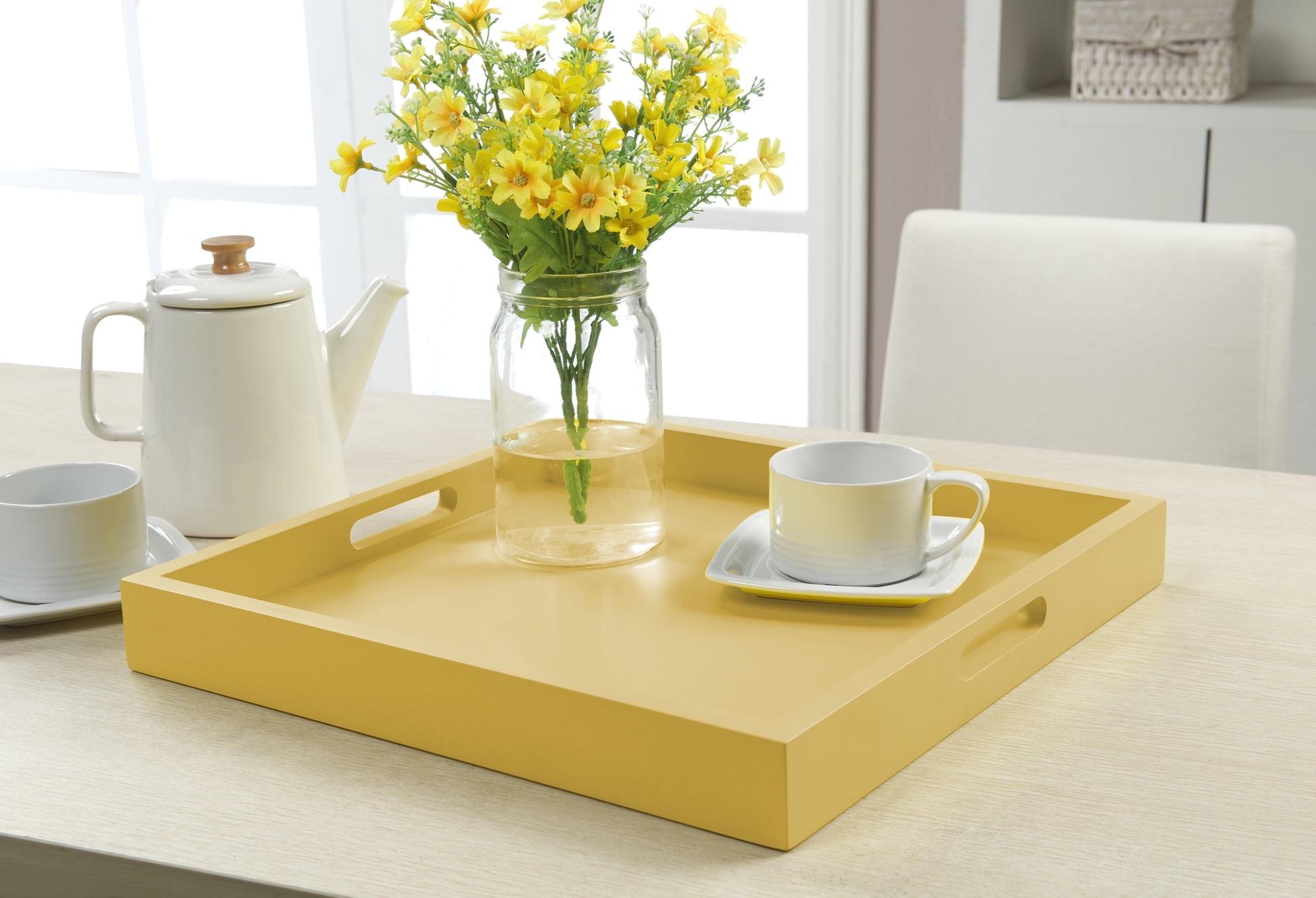 17" Mustard Yellow Lightweight MDF Serving Tray