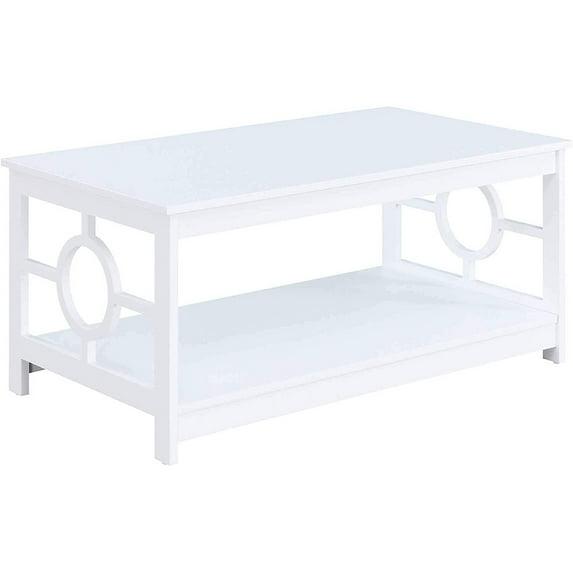 Convenience Concepts Ring Contemporary Coffee Table in White Wood Finish
