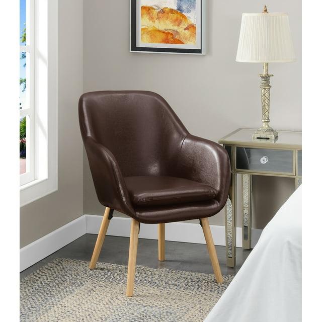 Convenience Concepts Take a Seat Charlotte Wingback Upholstered Accent Armchair, Espresso Faux Leather