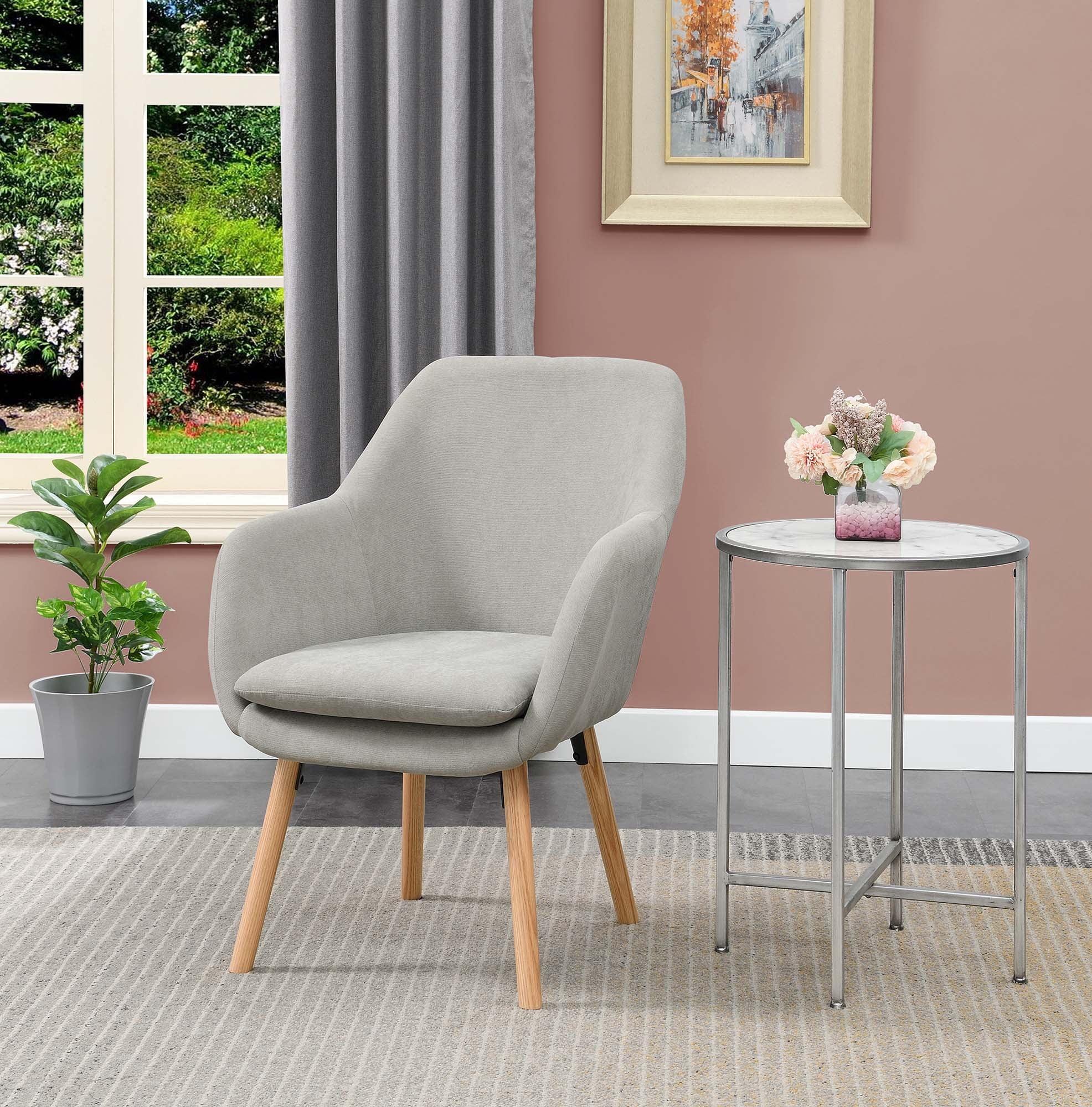 CLkPde Take a Seat Charlotte Accent Chair, 25.25" L x 26.75" W x 33.5" H, Pewter Gray Linen