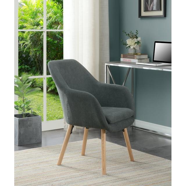 Convenience Concepts Take a Seat Charlotte Wingback Upholstered Accent Armchair, Slate Gray Fabric