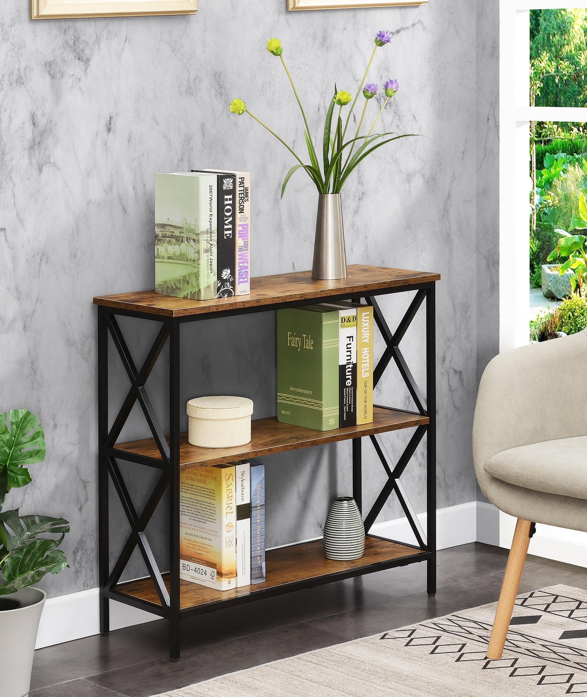 Tucson 32" Modern Black 3-Tier Particleboard Bookcase