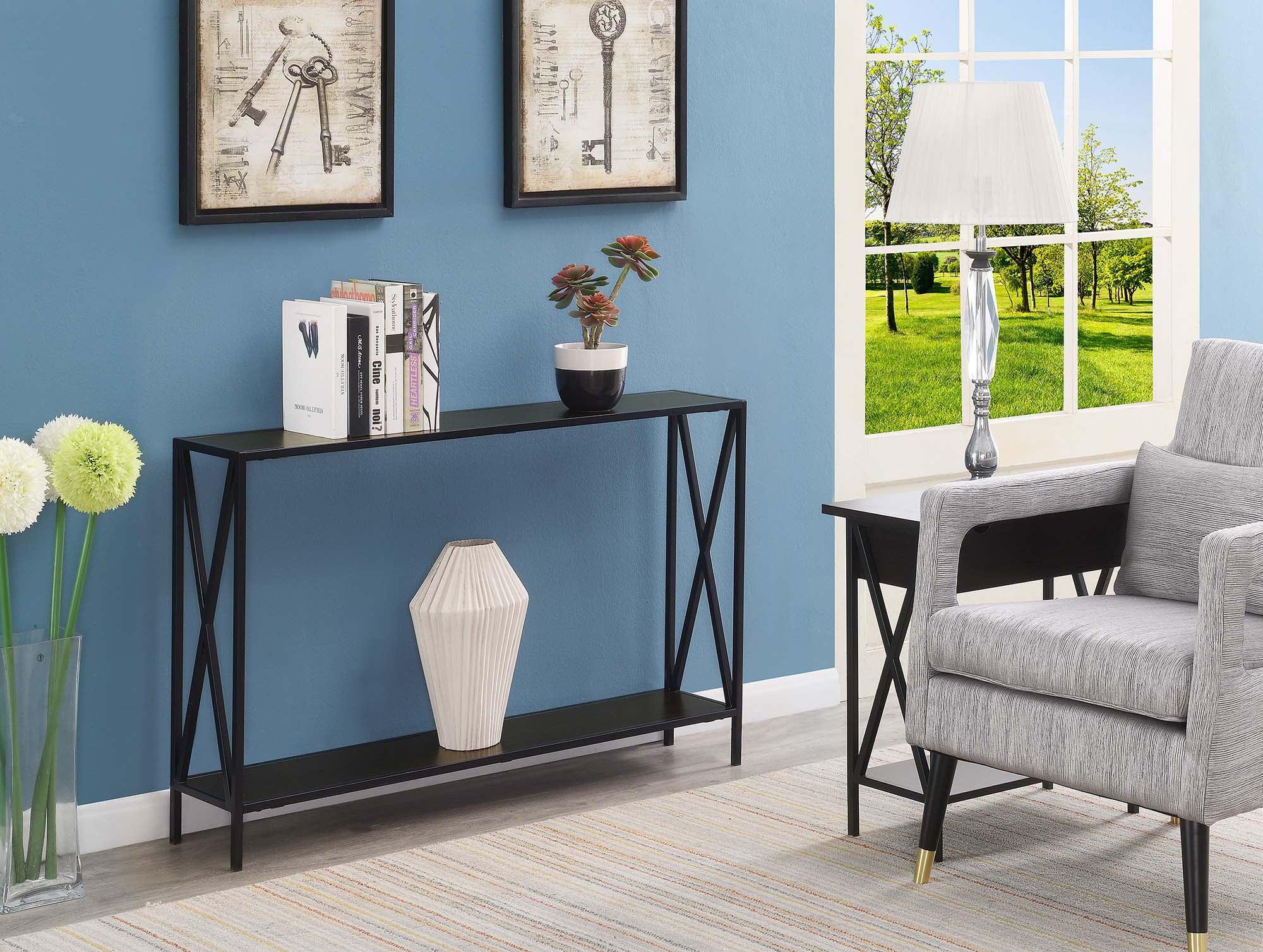 Convenience Concepts Tucson Console Table with Shelf, Espresso/Black