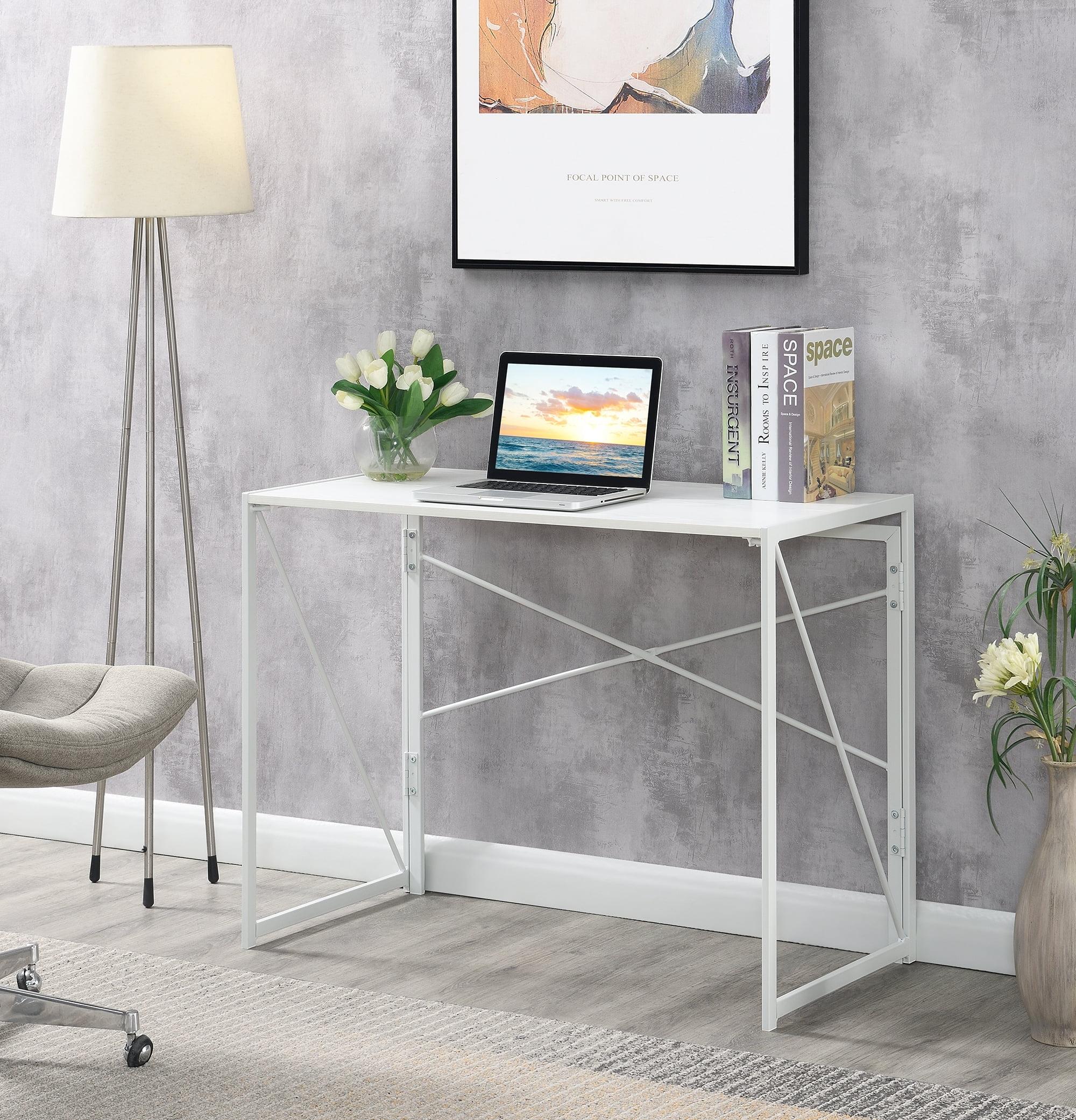 Sleek White Xtra Folding Desk with Durable Melamine Finish