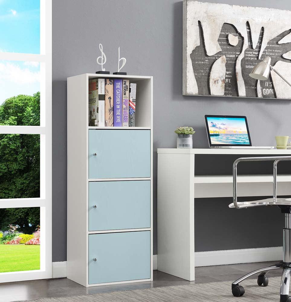 Seafoam Whisper 3-Door Office Storage Cabinet in White