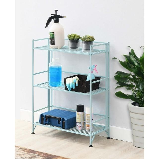 Convenience Concepts Xtra Storage 3 Tier Wide Folding Metal Shelf, Multiple Finishes