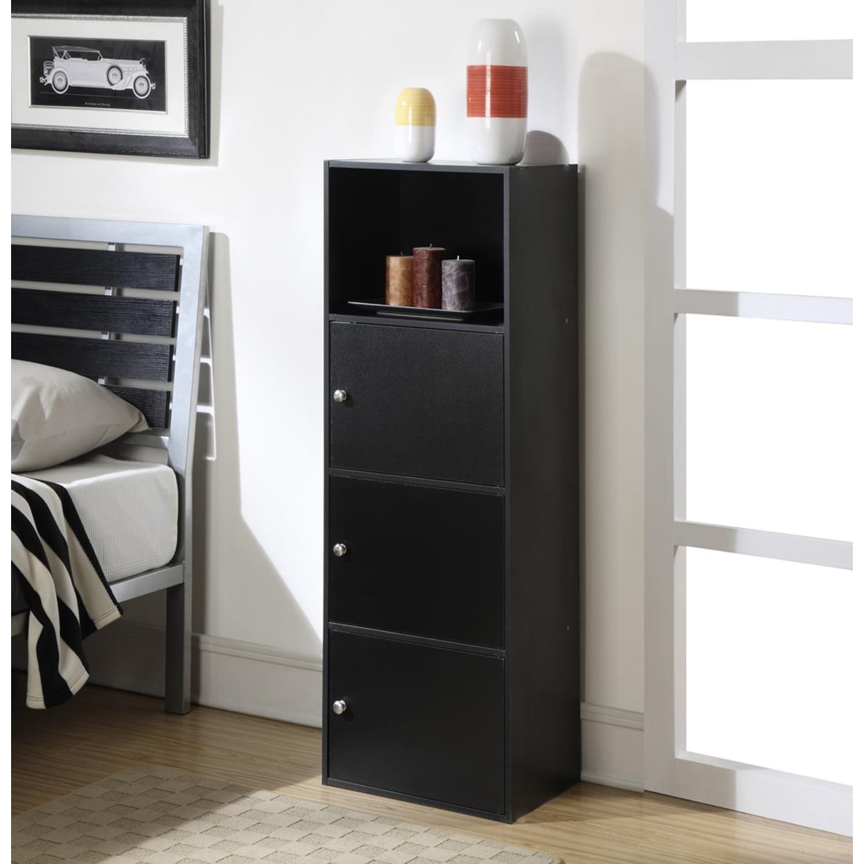 Convenience Concepts XTRA-Storage 3 Door Cabinet in Black Wood Finish