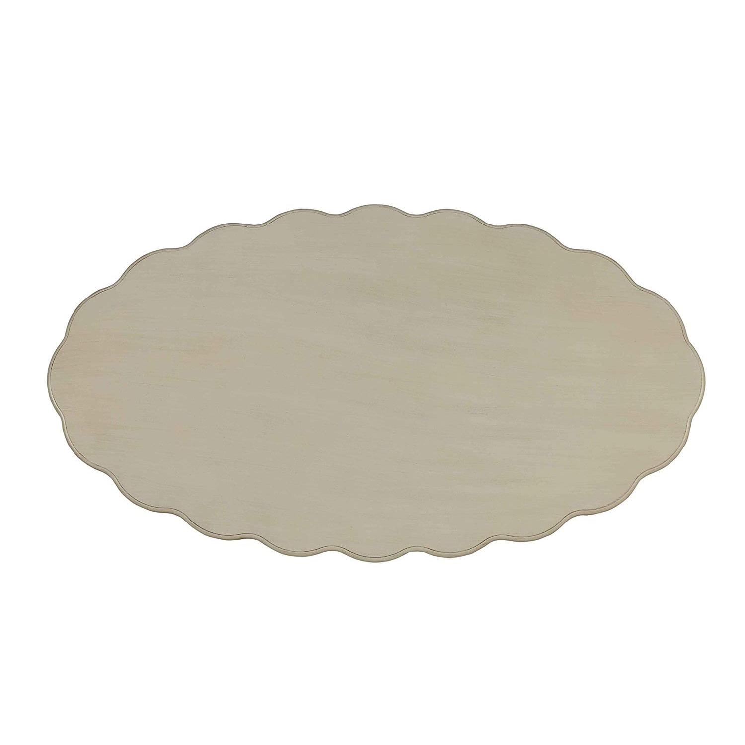 xrboomlife Oval Coffee Table in Antique White