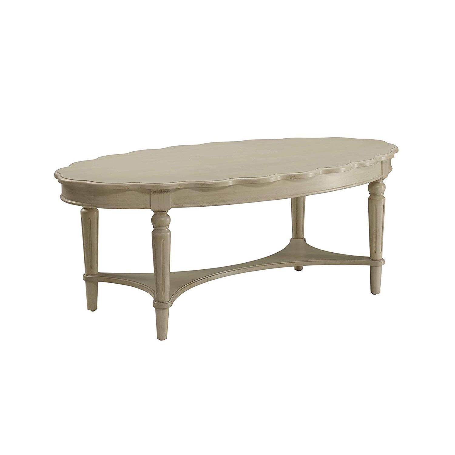 xrboomlife Oval Coffee Table in Antique White