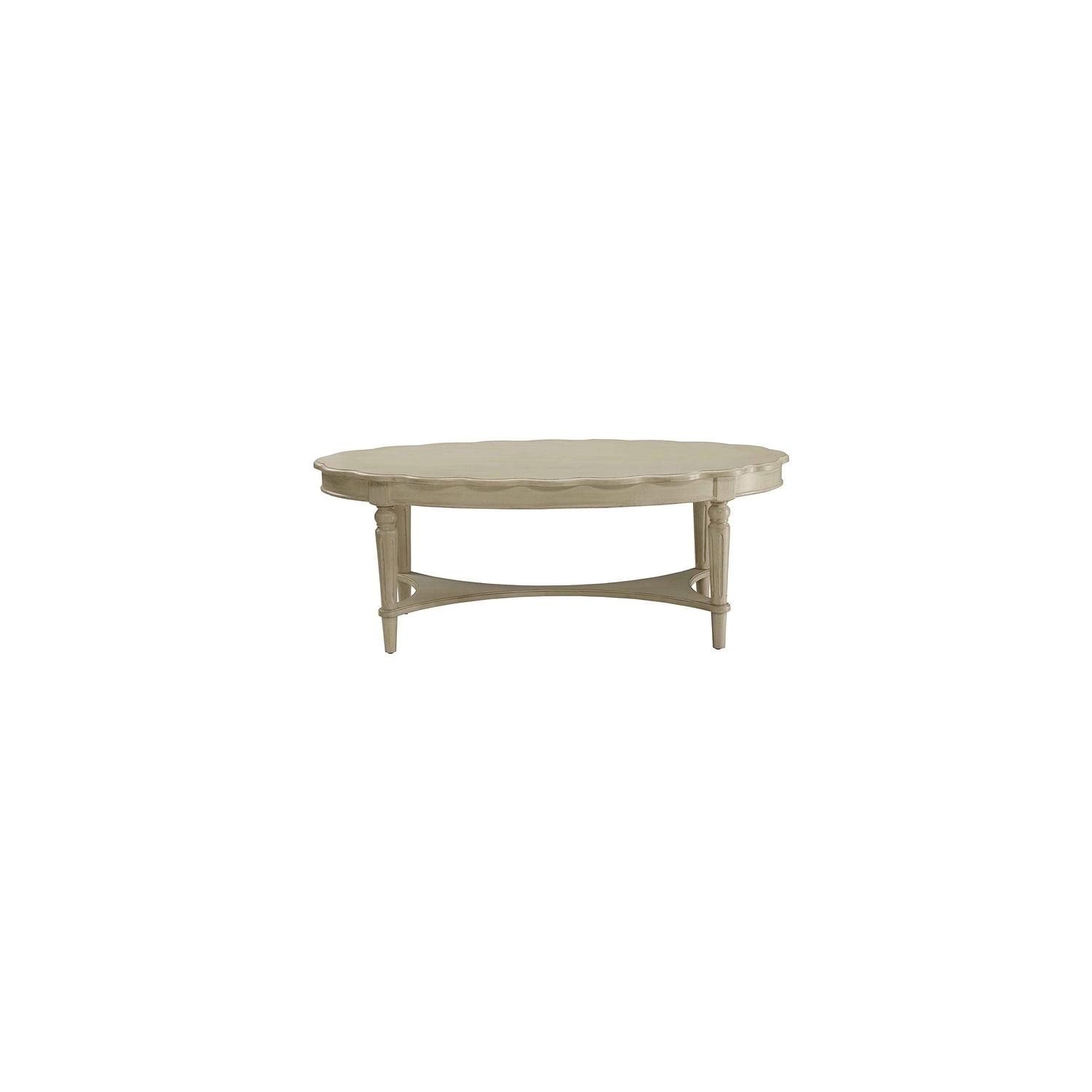 xrboomlife Oval Coffee Table in Antique White