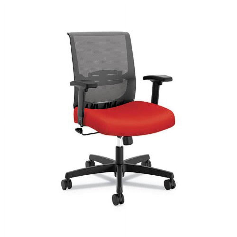 Adjustable Black Mesh & Fabric Task Chair with Lumbar Support