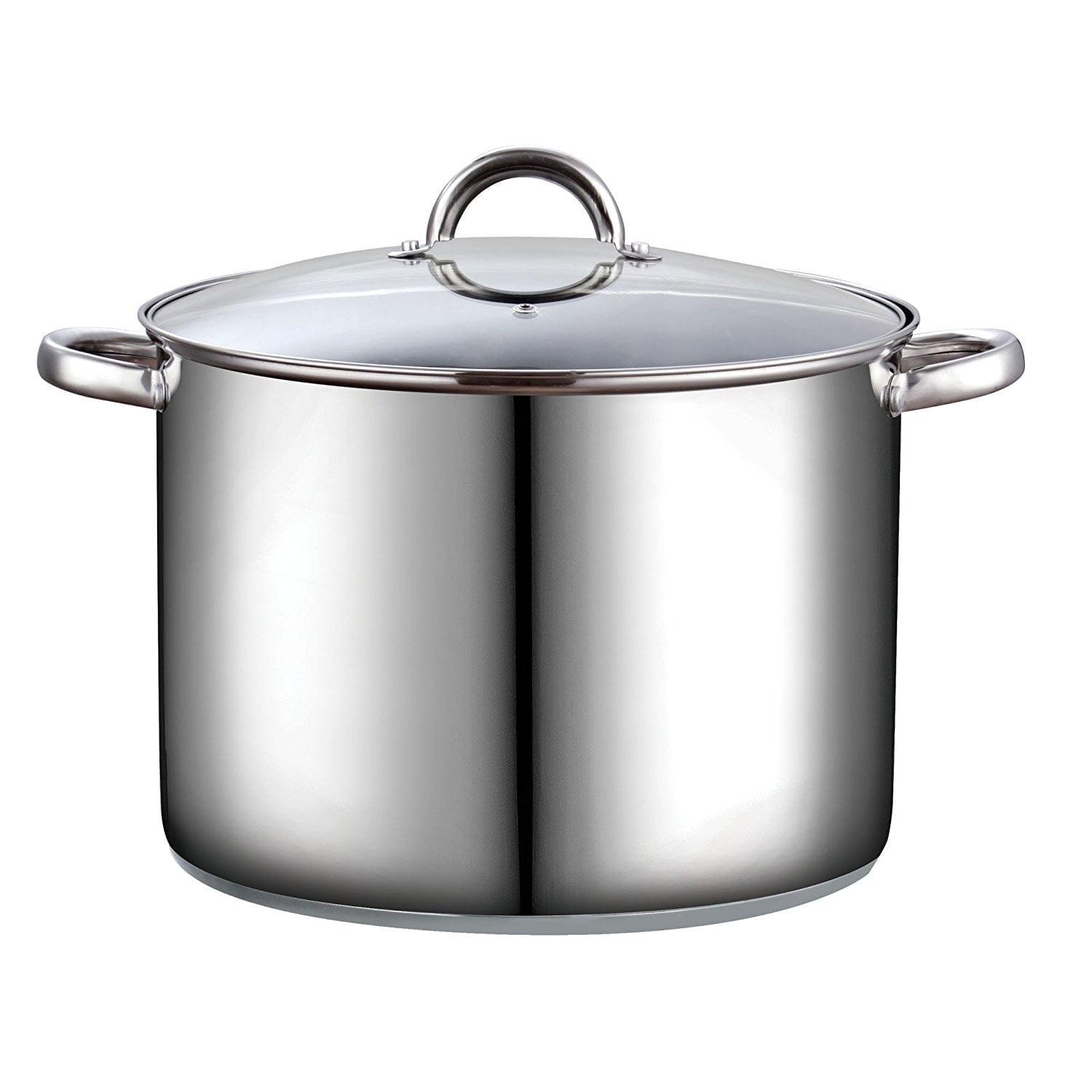 Cook N Home Stockpot with Lid, Basic Stainless Steel Soup Pot