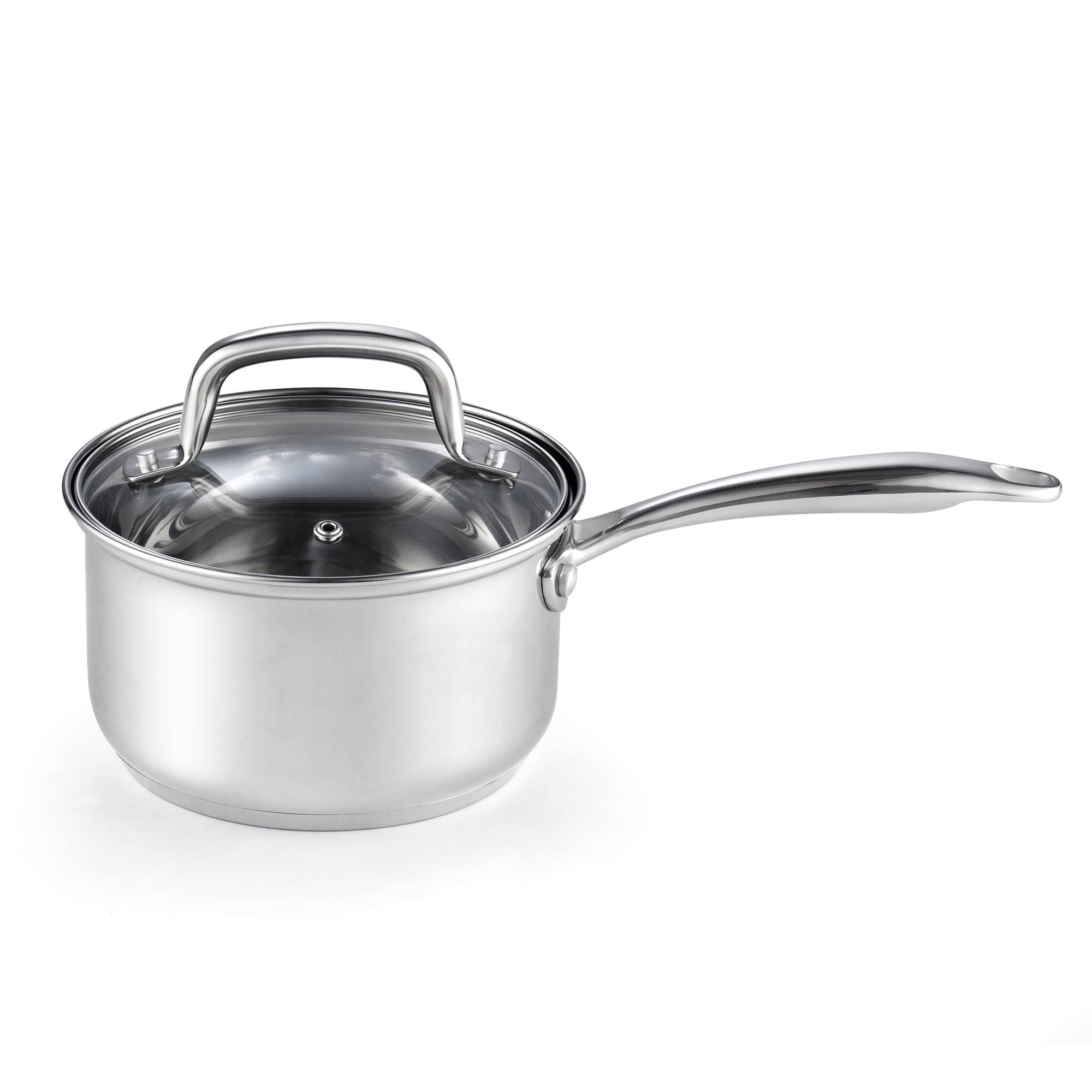 Cook N Home 2-Quart Stainless Steel Saucepan with Lid, Classic Sauce Pan Milk Pot, Oven Safe