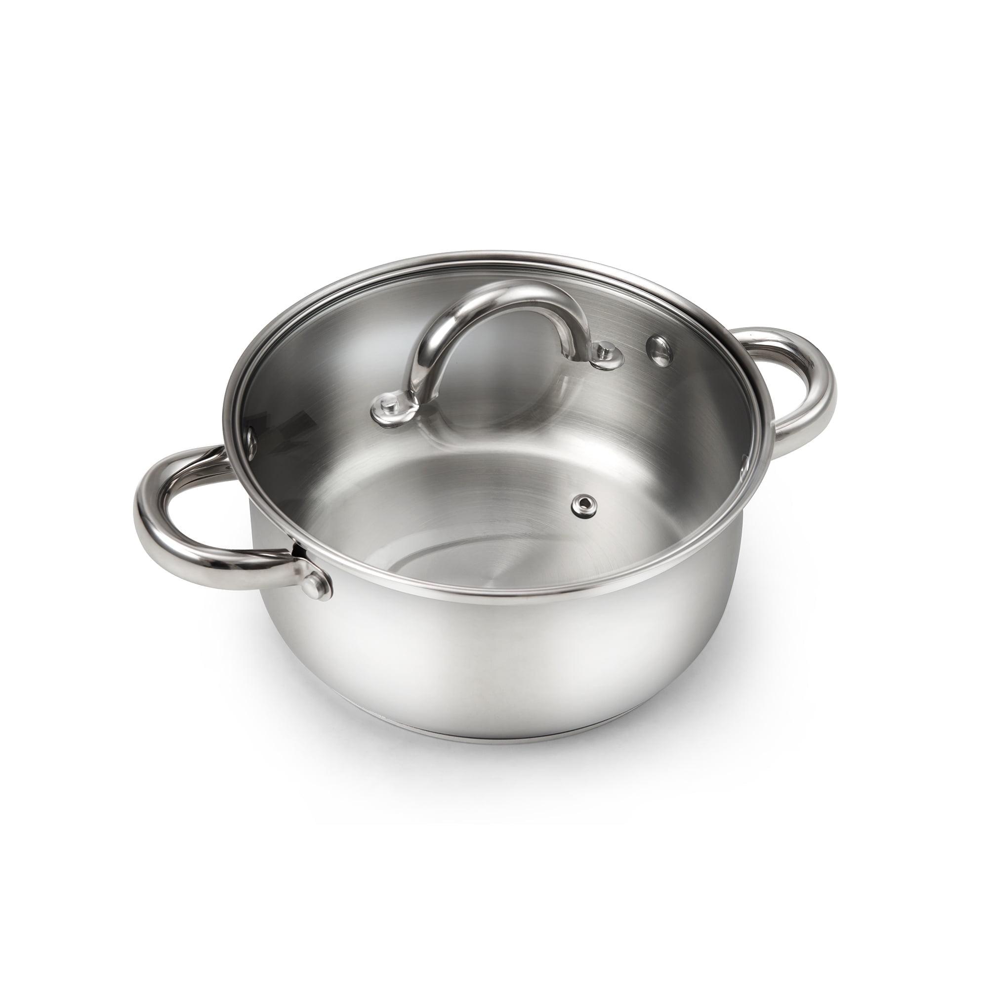 Cook N Home Cook N Home 5.5-quart Sauce Pot Stainless Steel Stockpot With Glass Lid, Basics Saucier Casserole Stock Pot
