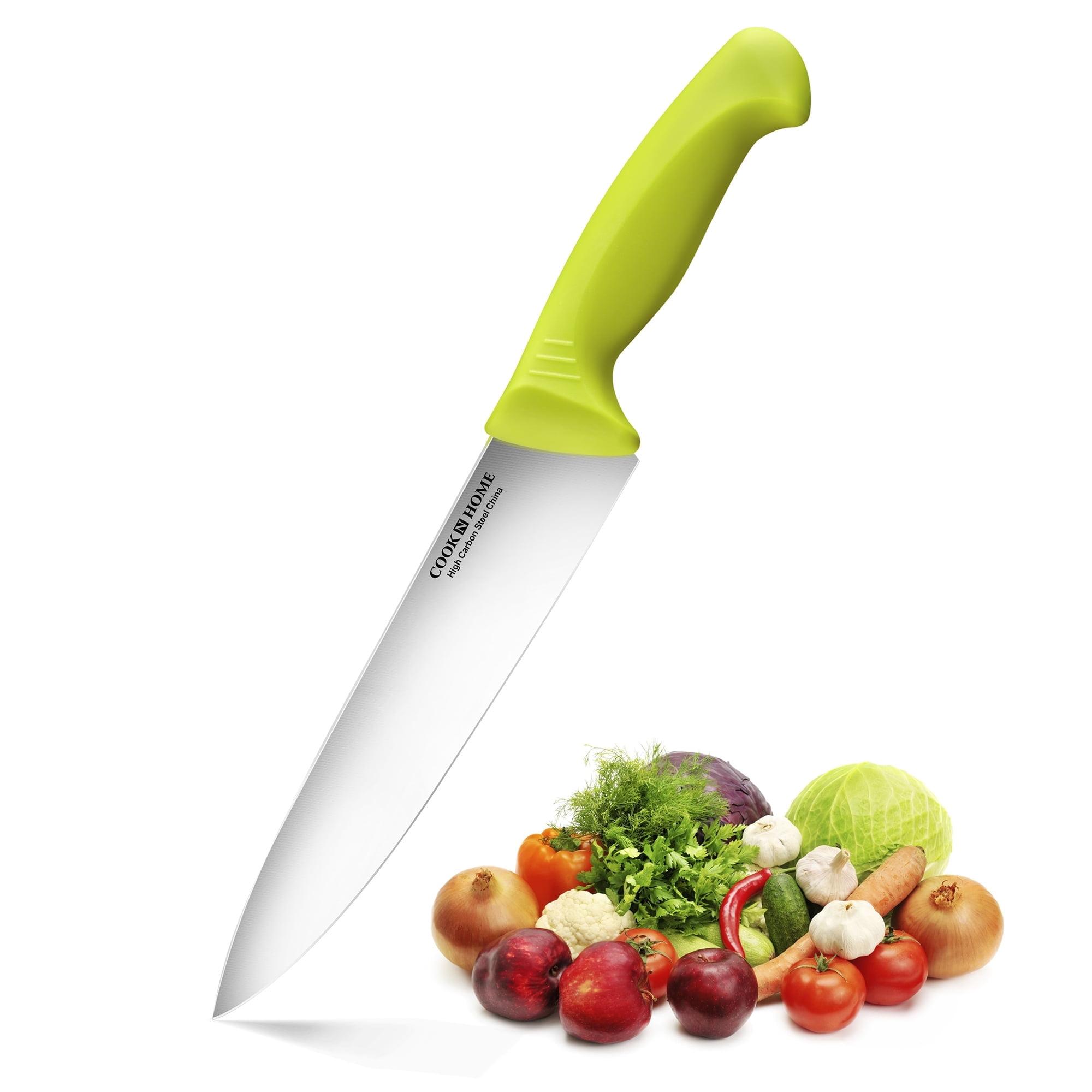 8-Inch Stainless Steel Chef's Knife with Green Handle