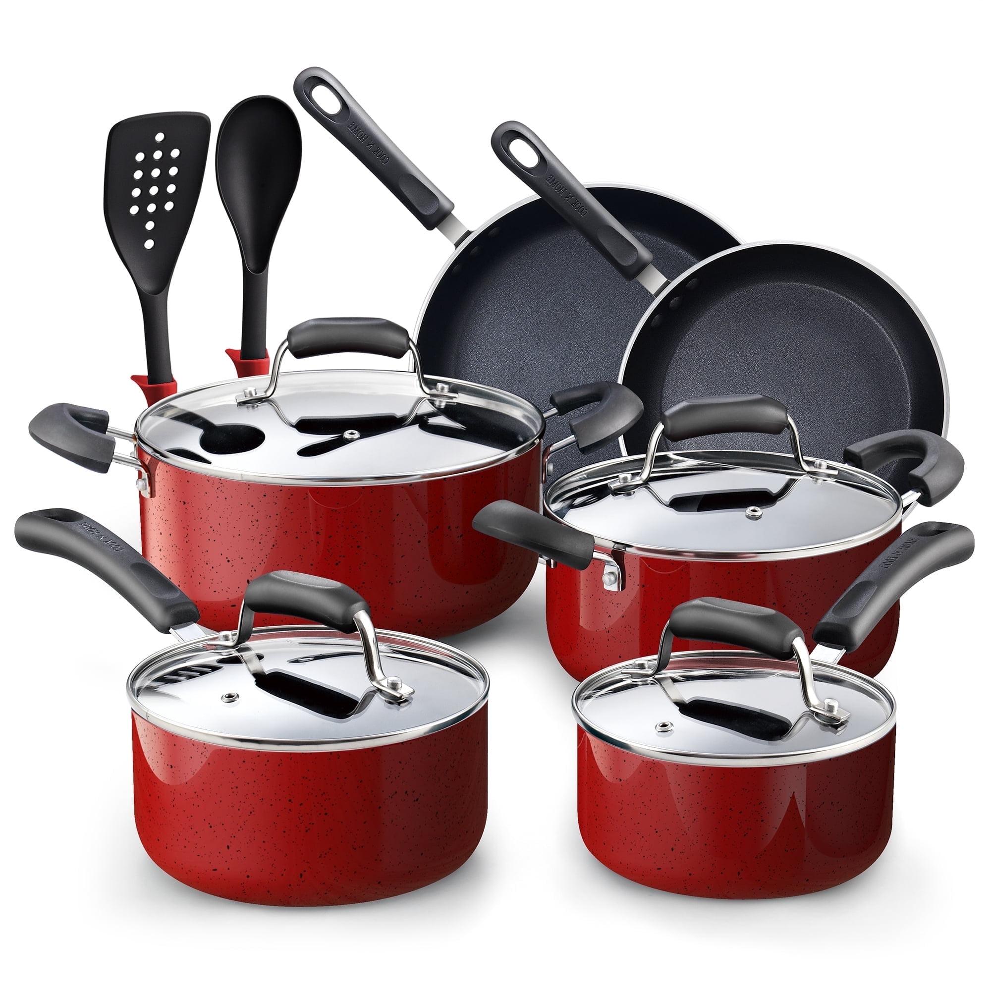 Cook N Home Non-Stick Aluminum Pots and Pans Kitchen Cookware Set 12 Piece