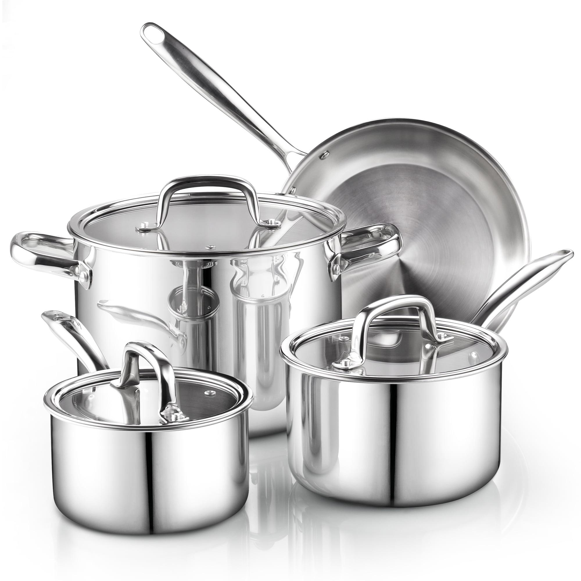 Cook N Home Pots and Pans Stainless Steel Cookware Set 7-Piece