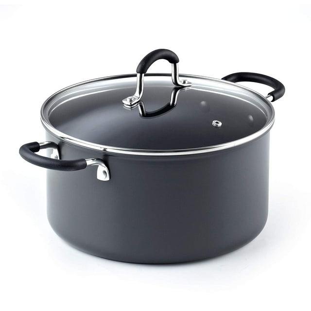 Cook N Home Cook N Home Professional Hard Anodized Nonstick Stockpot with Lid, Black