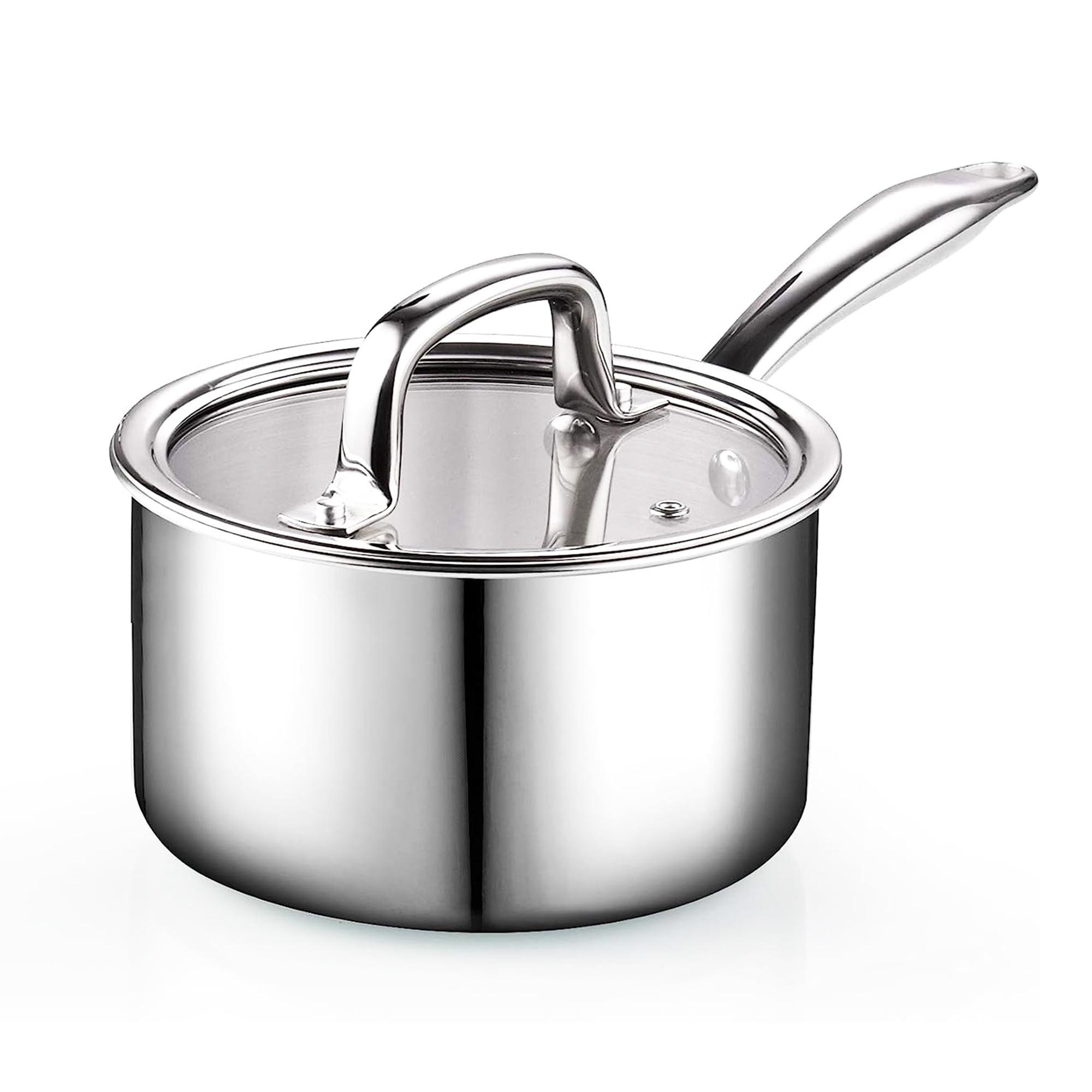 1.5 Quart Stainless Steel Saucepan with Glass Lid