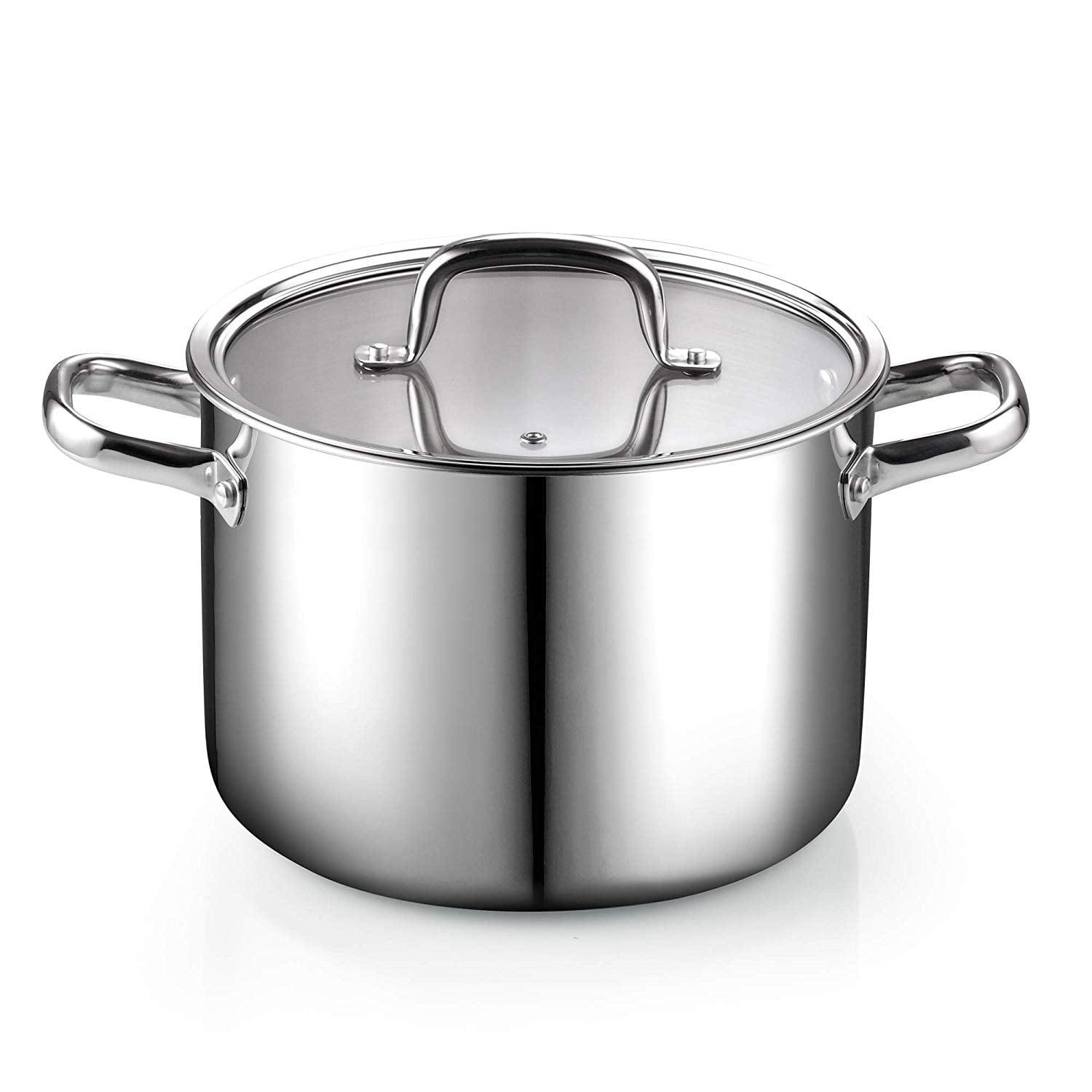 8-Quart Stainless Steel Tri-Ply Stockpot with Glass Lid