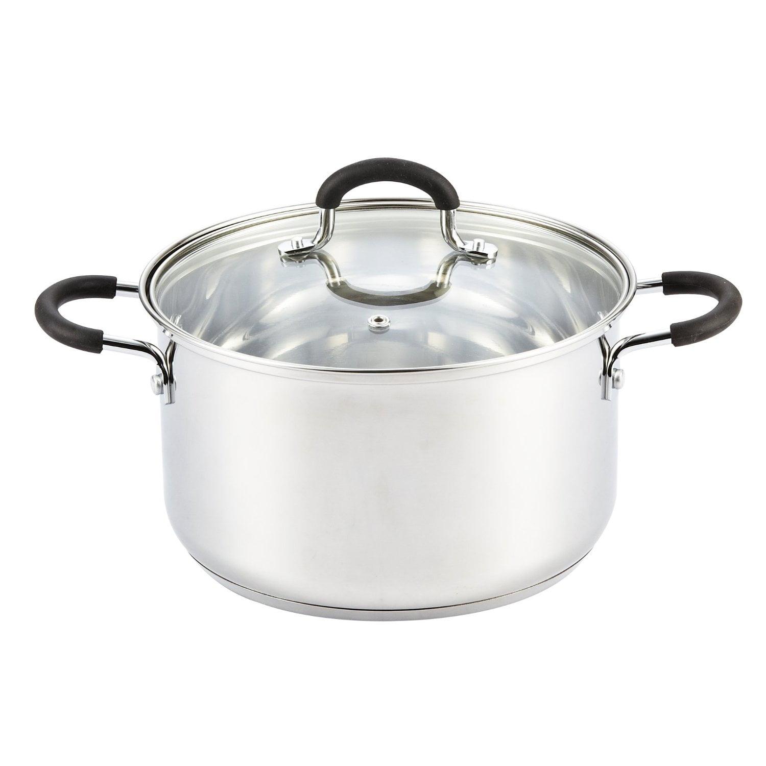 Cook N Home Stockpot Sauce Pot Induction Pot With Lid Professional Stainless Steel 5 Quart