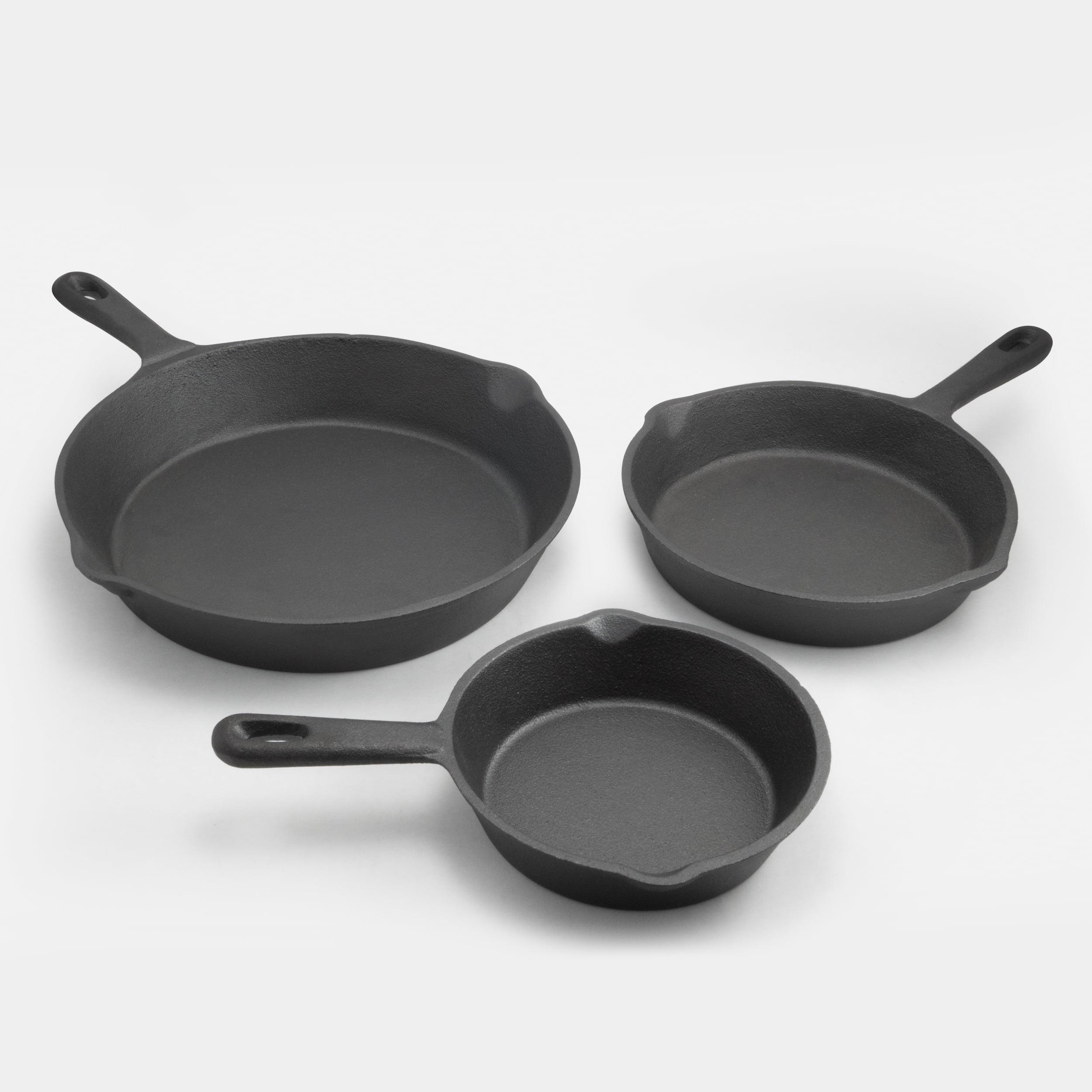 Oster 3 Piece Cast Iron Pre-Seasoned Frying Pans