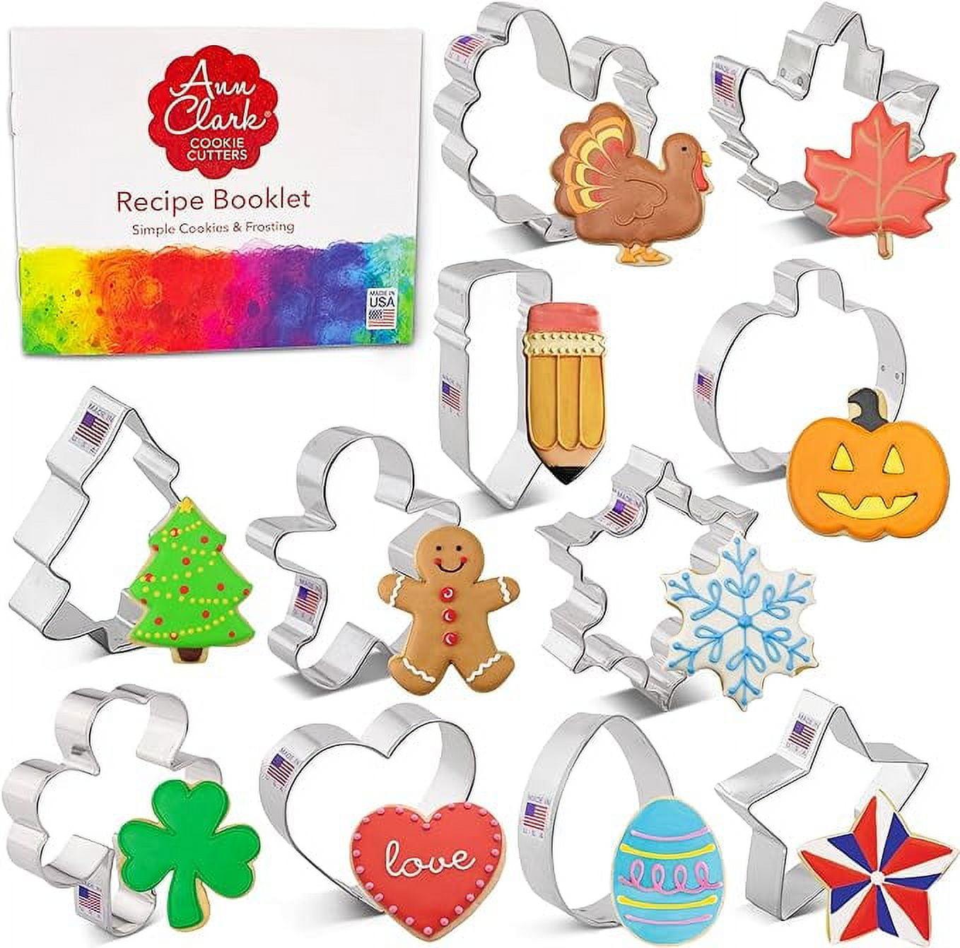 Ann Clark 11-Piece Holiday Cookie Cutter Set with Recipe Booklet