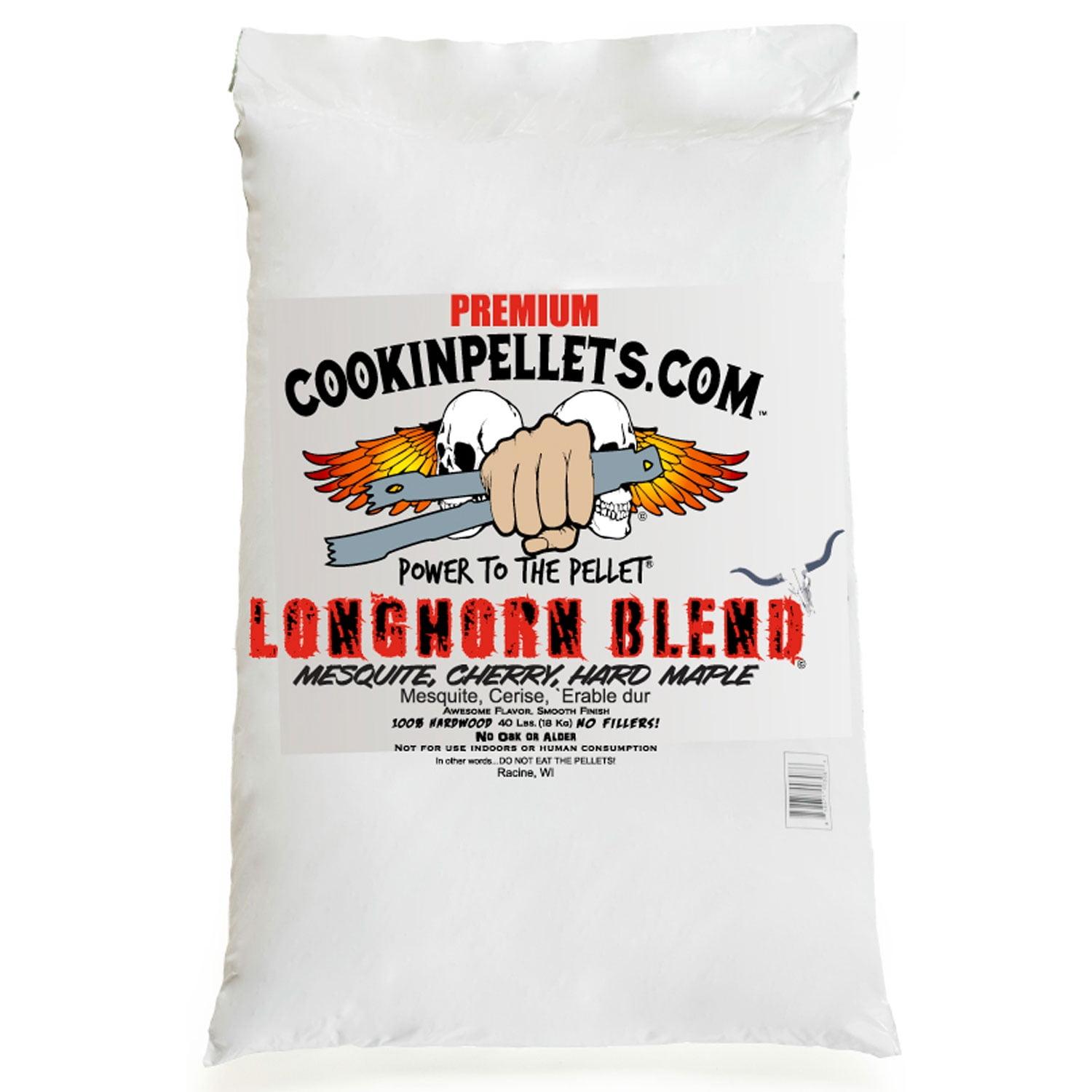 CookinPellets Longhorn Blend Mesquite, Cherry, & Hard Maple BBQ Grill Wood Pellets for Pellet Grill & Pellet Smoker, 40 Lb Bag