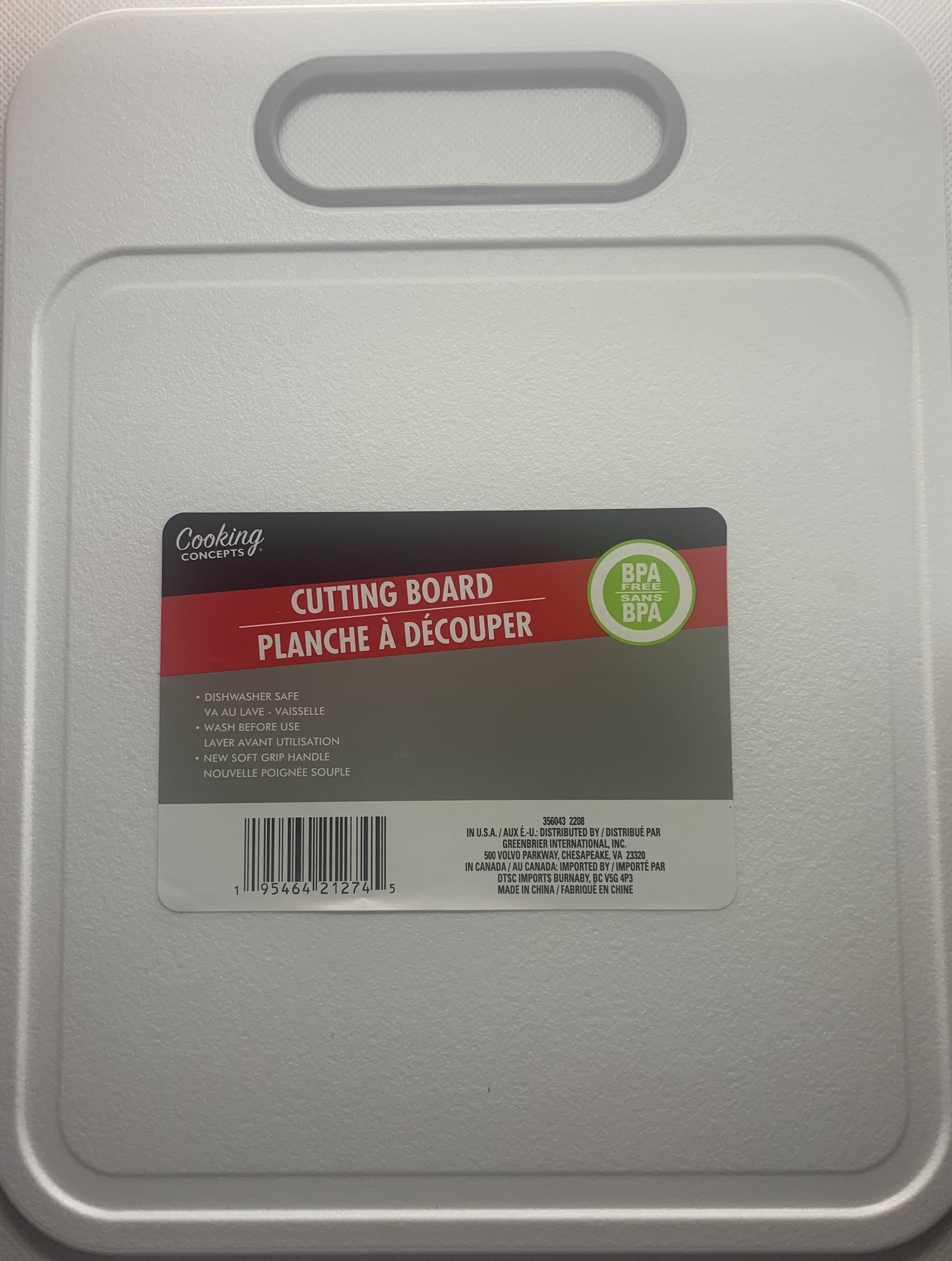 Cooking Concepts White Plastic Cutting Boards with Grips, 8.5x11-in.