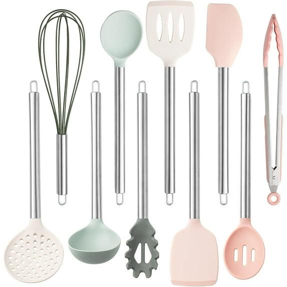 COOK WITH COLOR 10-Pc Cooking Utensils Set Kitchen Gadgets & Essentials, Mint