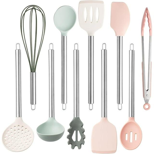 COOK WITH COLOR 10-Pc Cooking Utensils Set Kitchen Gadgets & Essentials, Mint