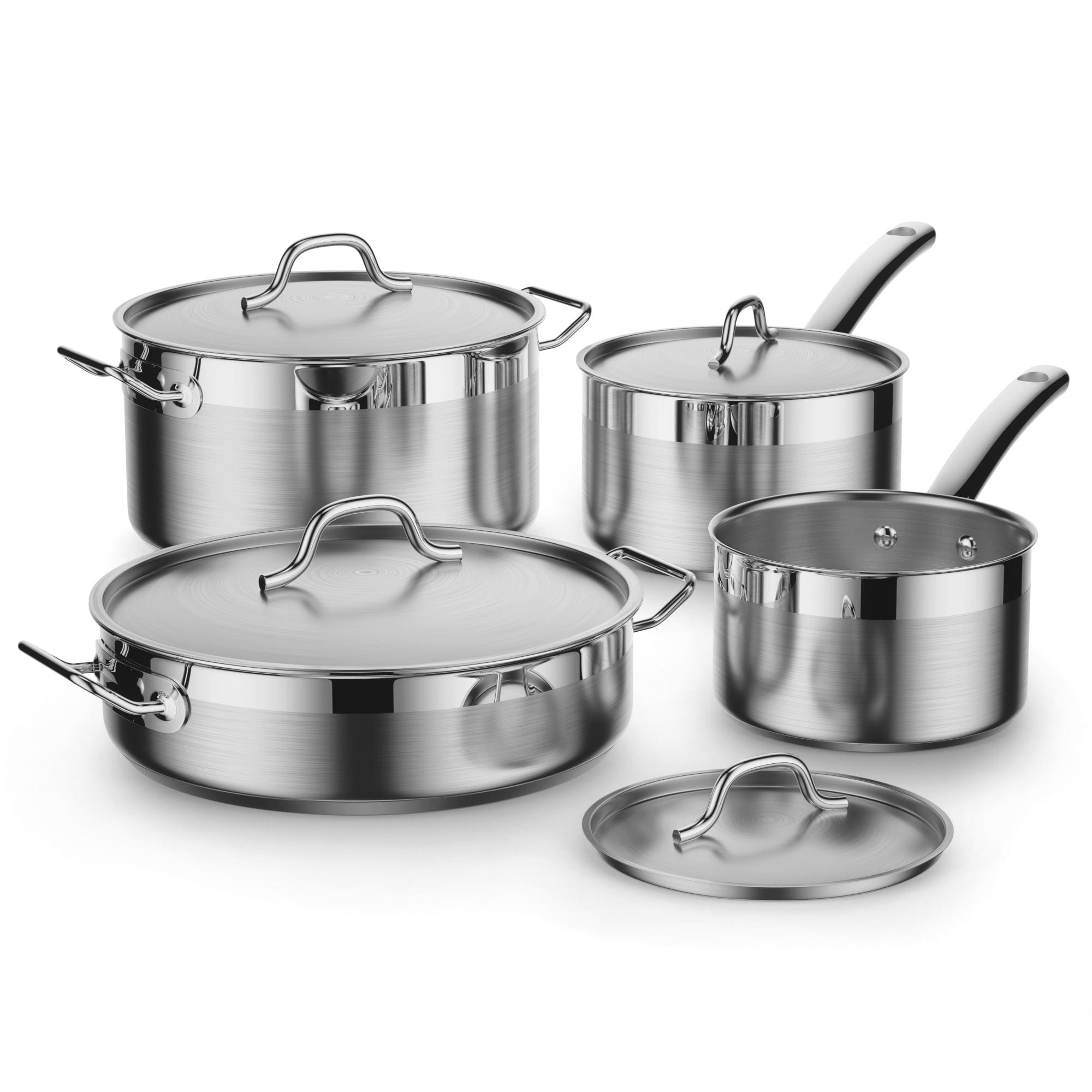 Professional 8-Piece Stainless Steel Cookware Set with Lids