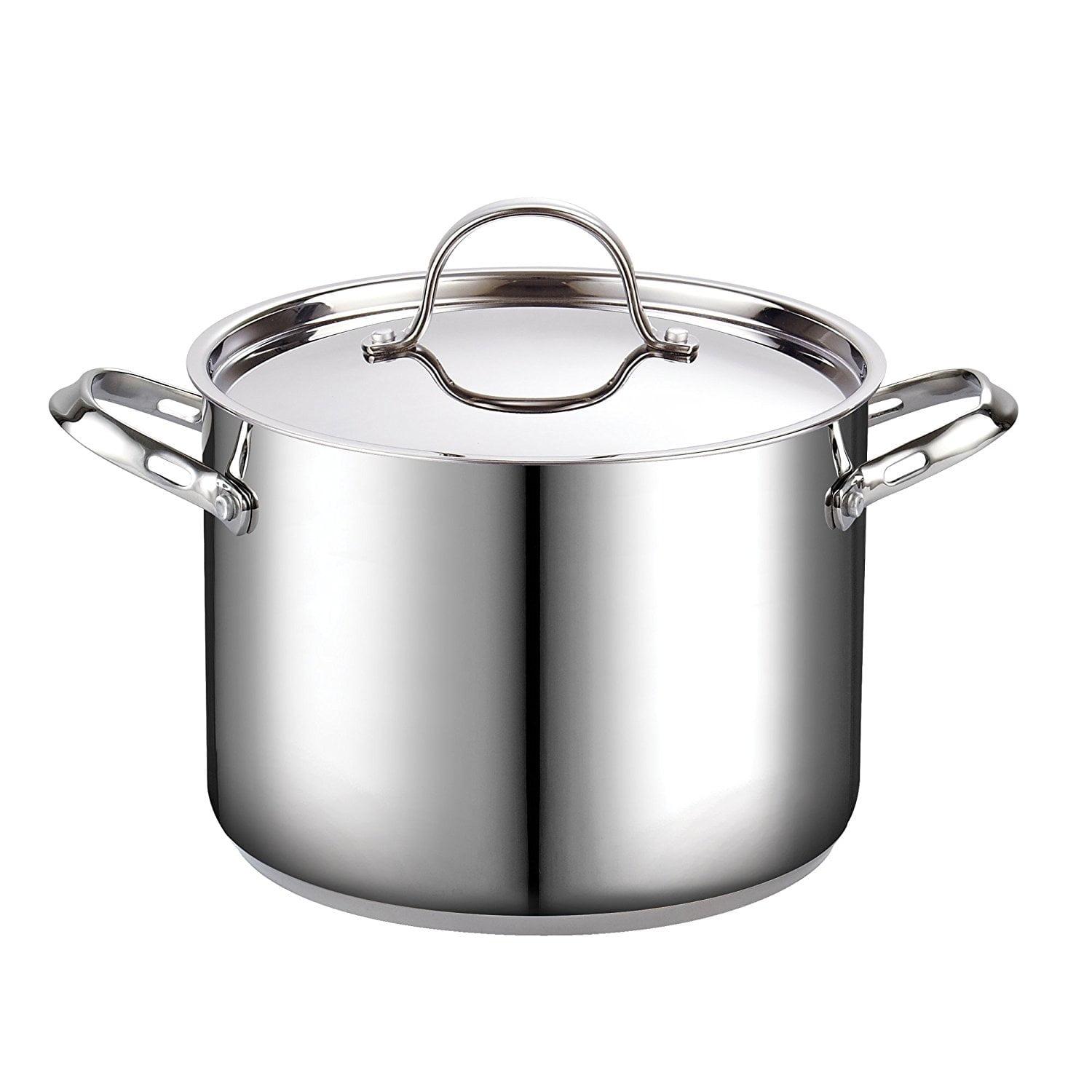 Cooks Standard 18/10 Stainless Steel Stockpot 8-Quart, Classic Deep Cooking Pot Canning Cookware with Stainless Steel Lid, Silver