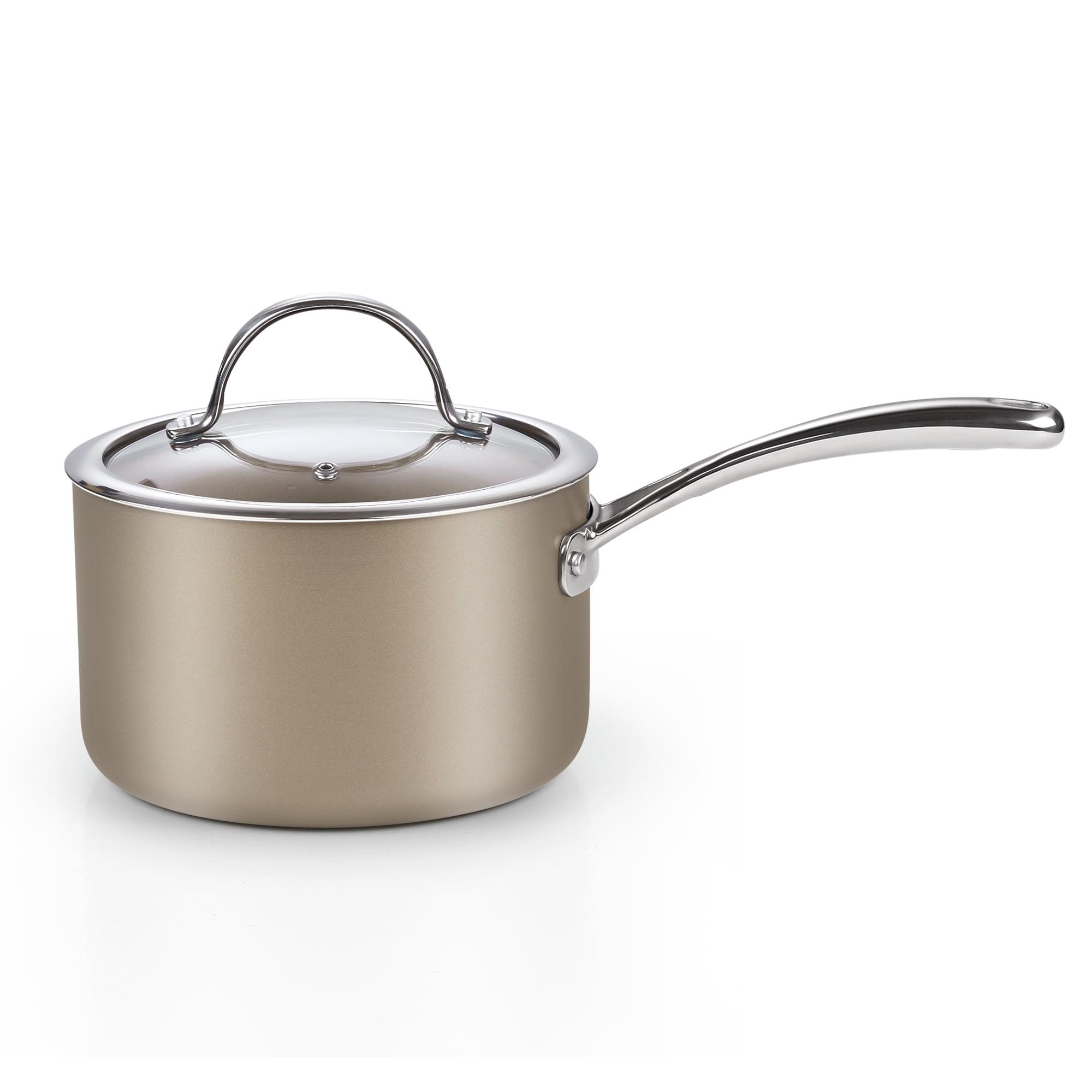 3 Quarts Non-Stick Hard-Anodized Aluminum Saucepan