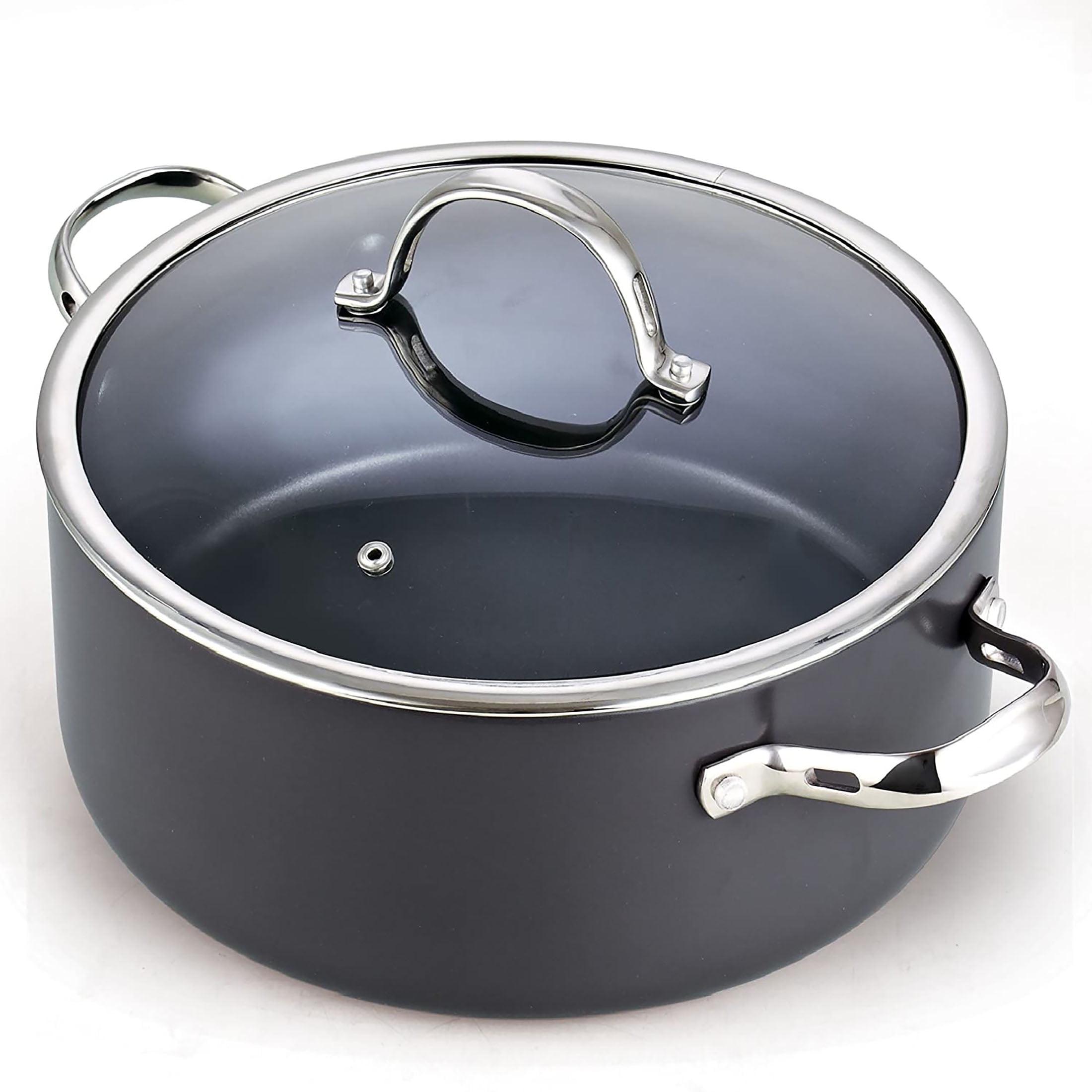 Cooks Standard Dutch Oven Casserole Classic Hard Anodized Nonstick Stockpot, Black