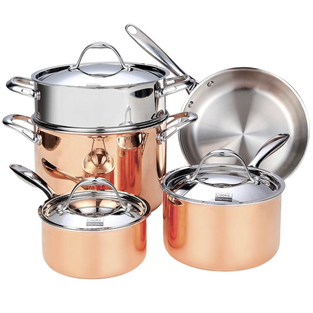 Cooks Standard 8-Piece Copper and Stainless Steel Cookware Set