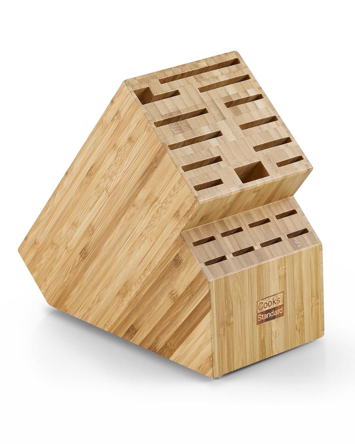 20-Slot Natural Bamboo Universal Knife Storage Block