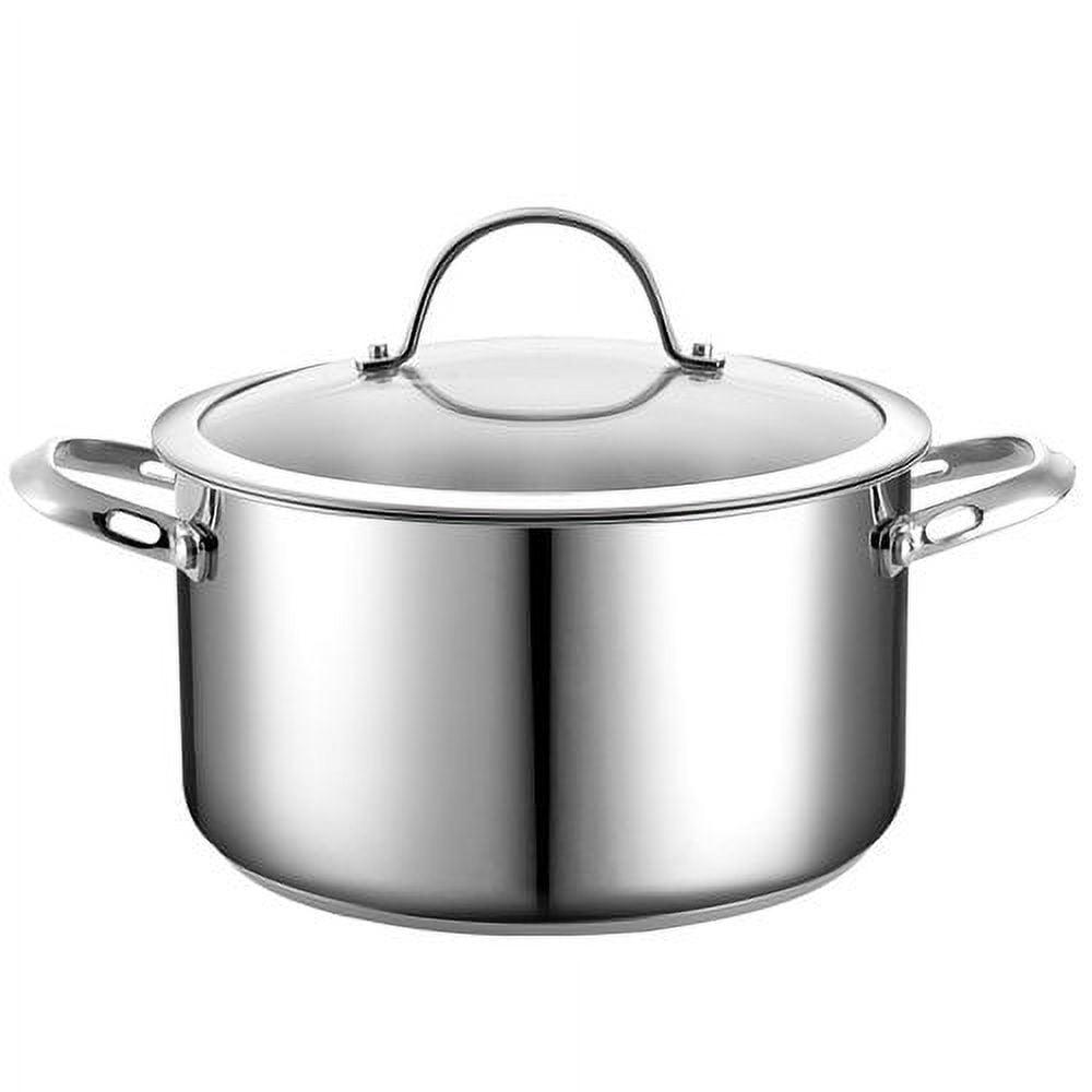 6-Quart Stainless Steel Stockpot with Glass Lid