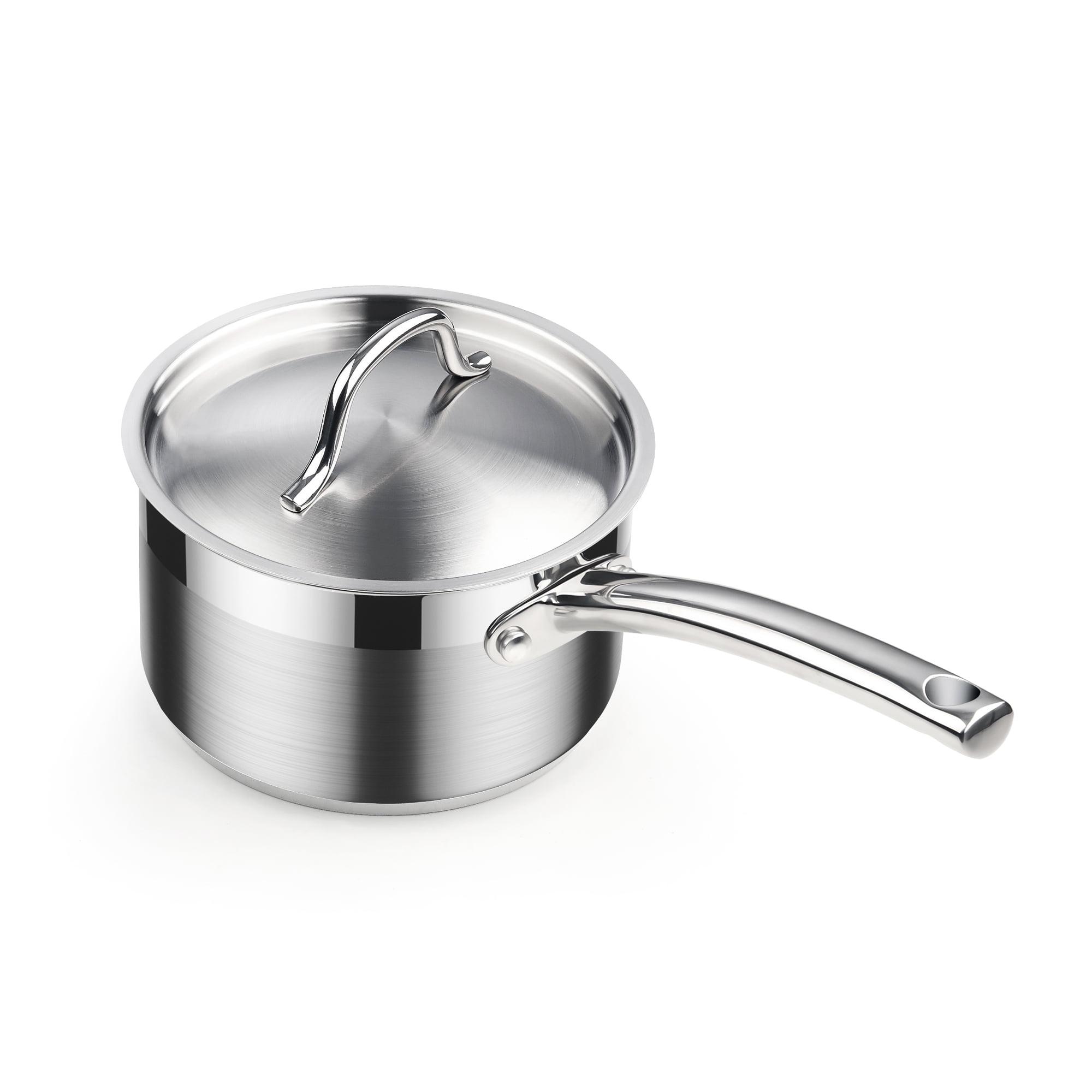 Professional 2-Quart Stainless Steel Saucepan with Lid