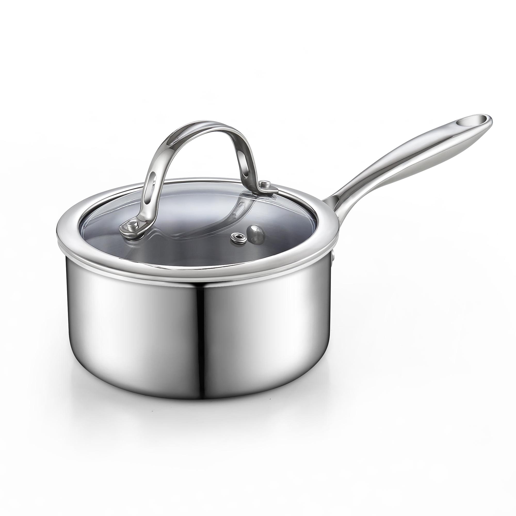 Cooks Standard Stainless Steel Saucepan With Lid, Multi-ply Clad Sauce Pot 3 Quart, Silver