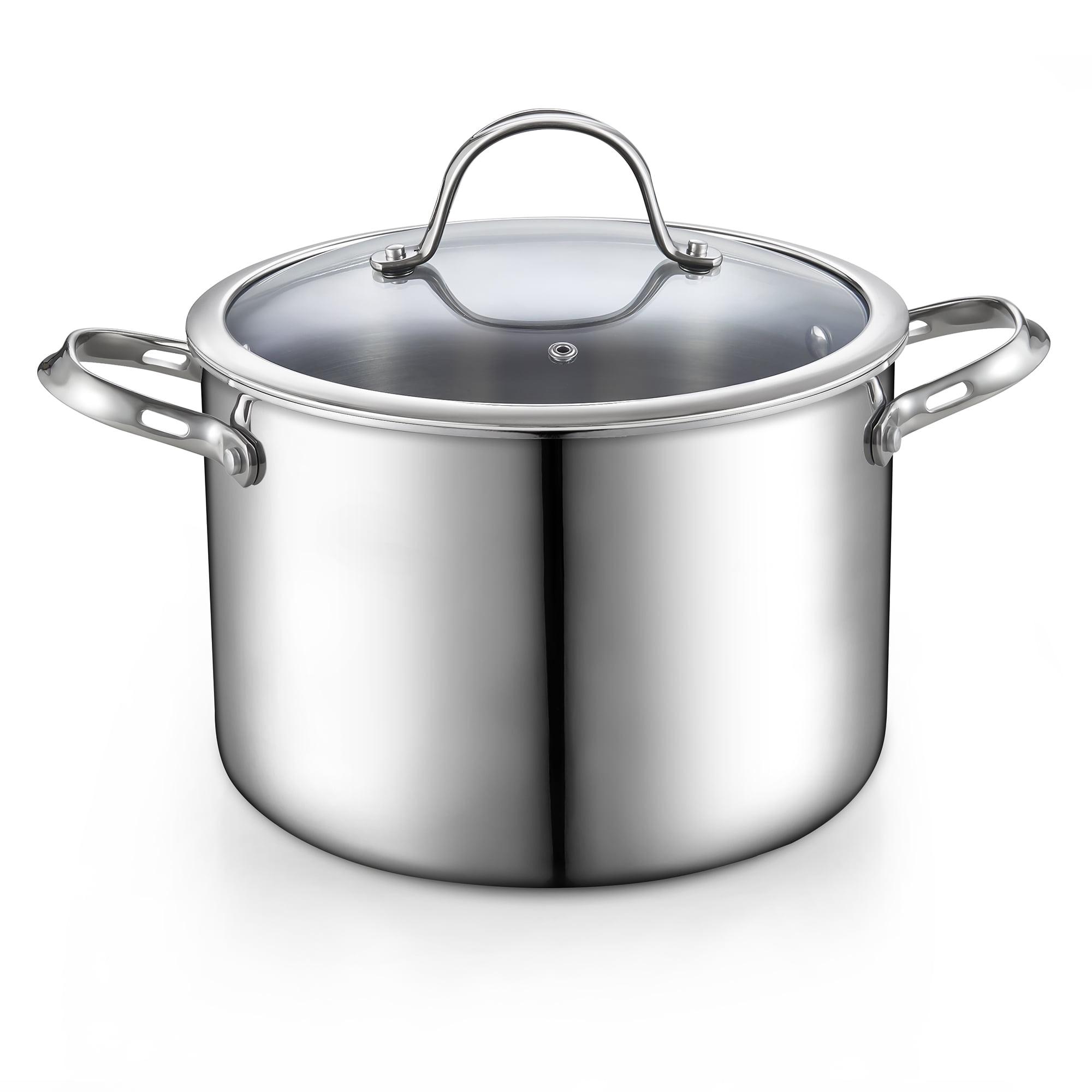 Cooks Standard Stainless Steel Stock Pot, 8-Quart Multi-Ply Clad Cooking Canning Pot with Lid, Induction Stockpot, Silver