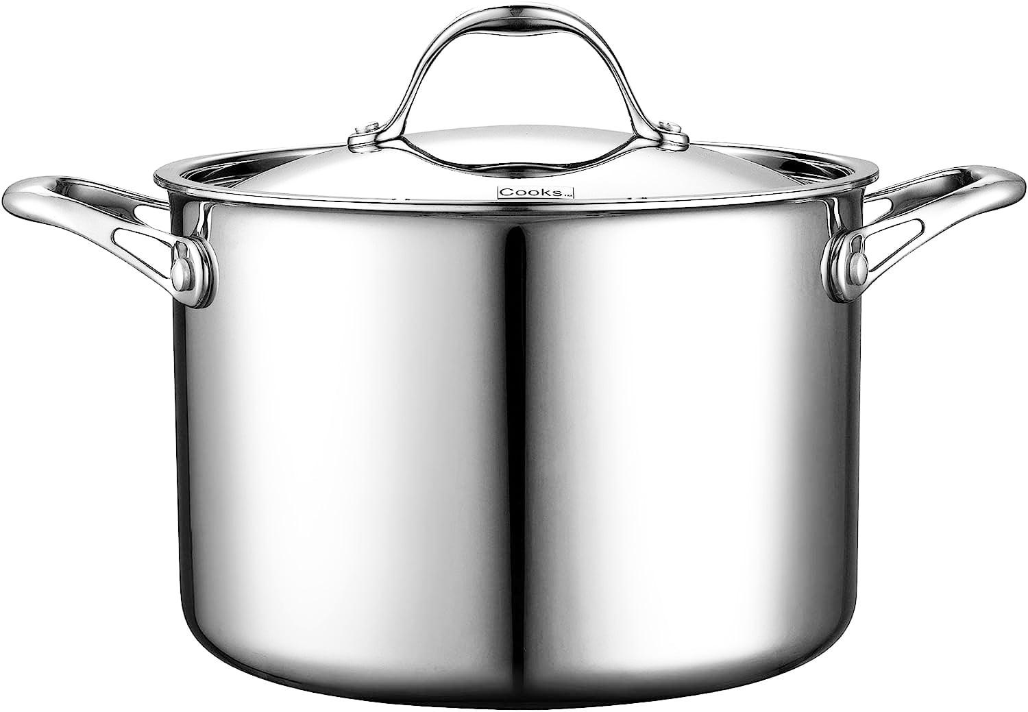 Large Stainless Steel Stockpot with Lid for All Stovetops