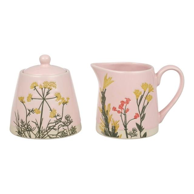 Cookspire - Elegant and Modern Pink Sugar Bowl and Creamer Set for Tea and Coffee Bar, Sugar Container with Lid, Cute Kitchen Accessories, Ideal Gift for any occasion