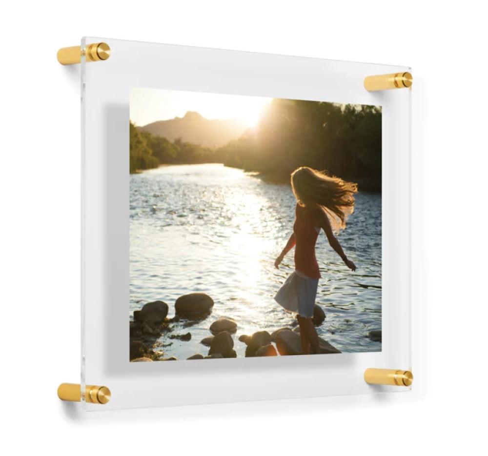 12" x 15" Gold Acrylic Floating Wall Frame