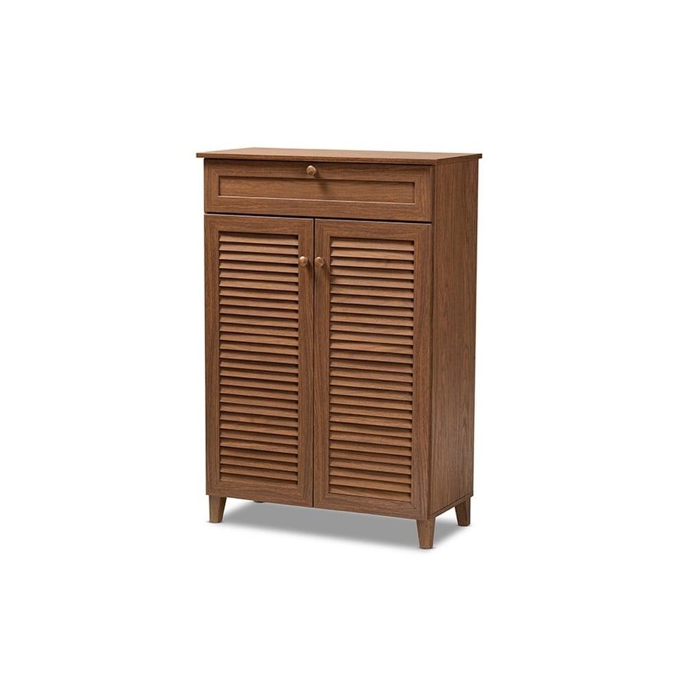 Shelf Wood Shoe Storage Cabinet with Drawer Coolidge - Baxton Studio